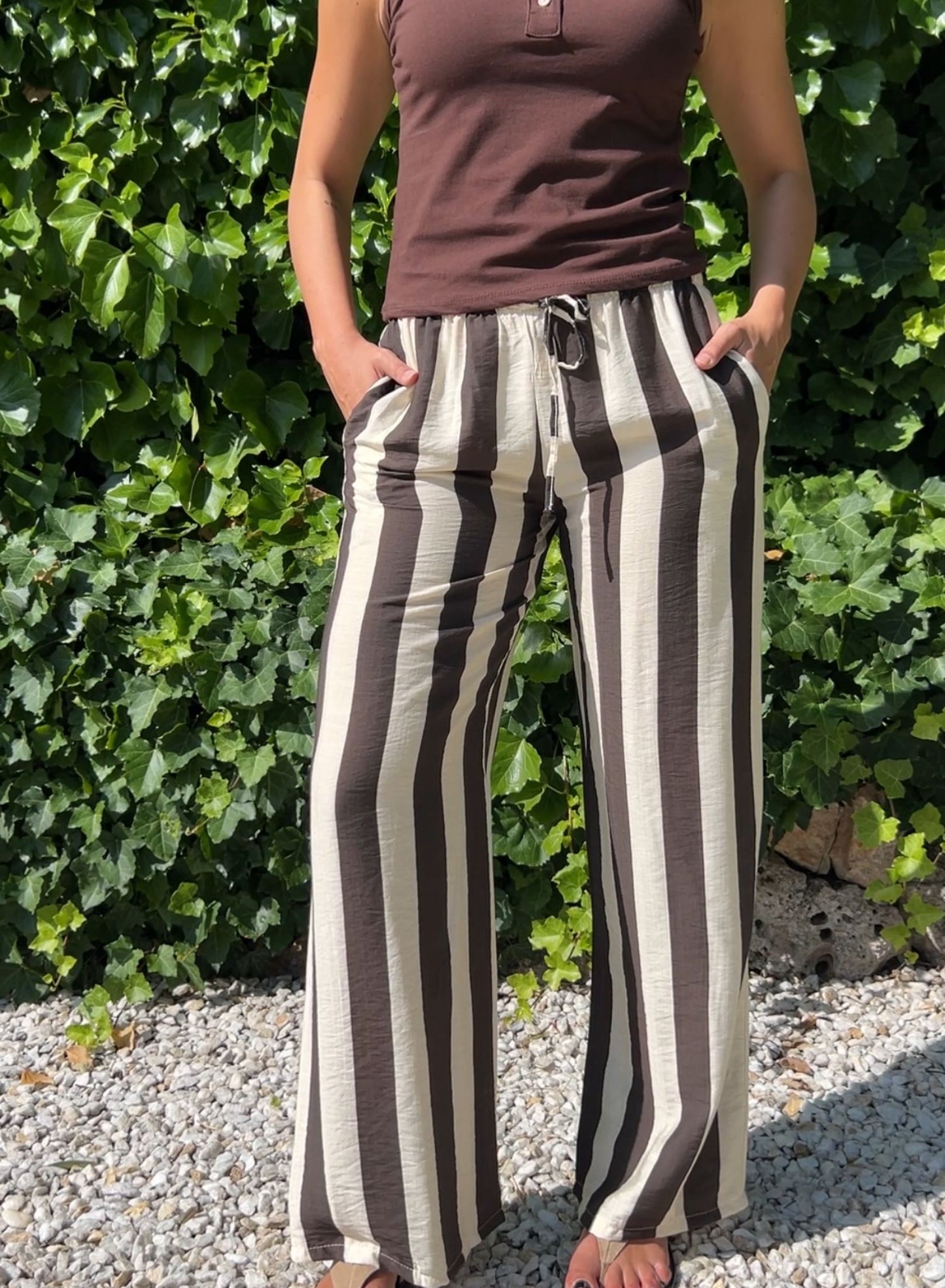 Pantalón rayas choco