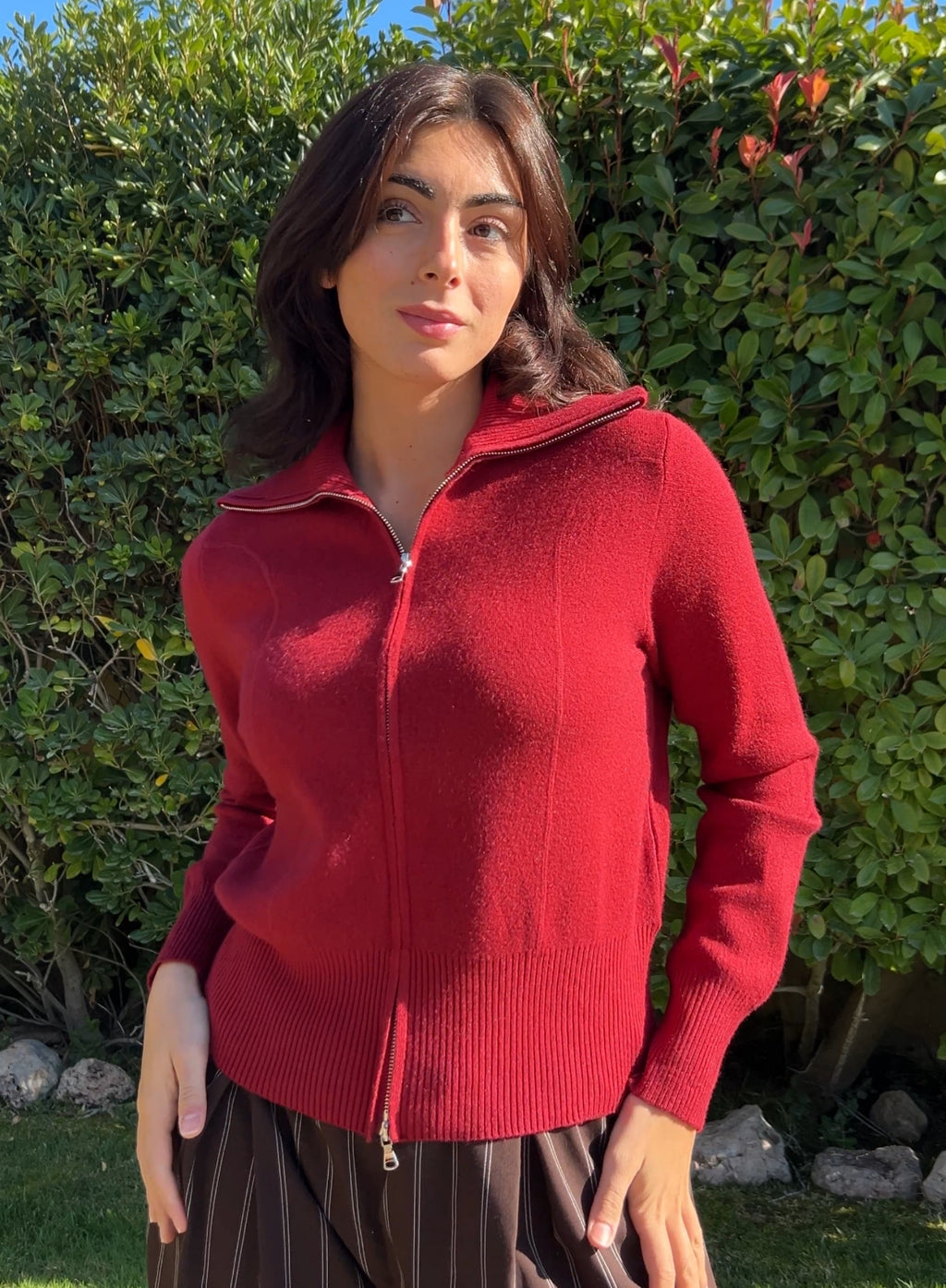 Chaqueta cremallera roja