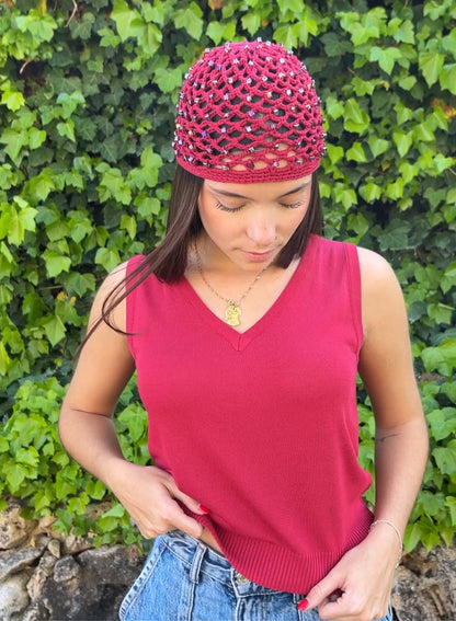 Top pico rojo