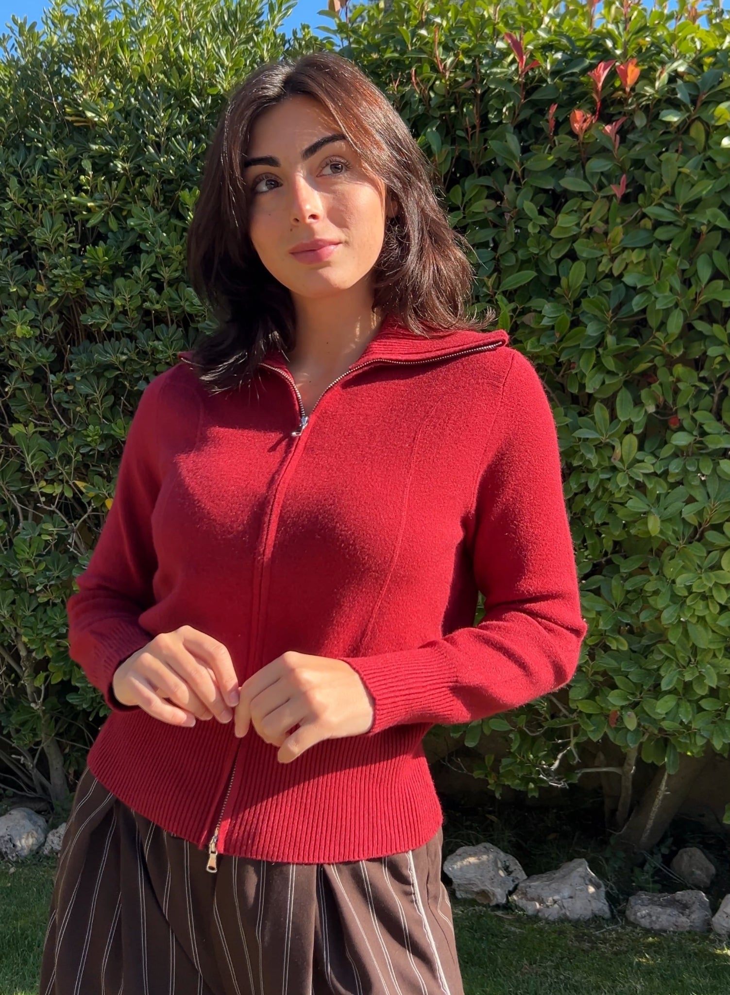 Chaqueta cremallera roja