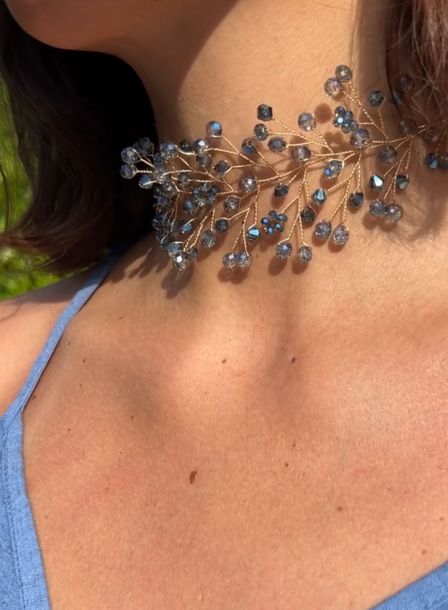 Collar piedras azul
