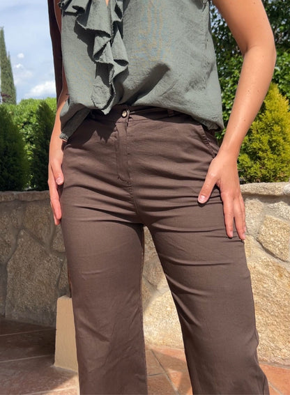 Pantalón elástico choco
