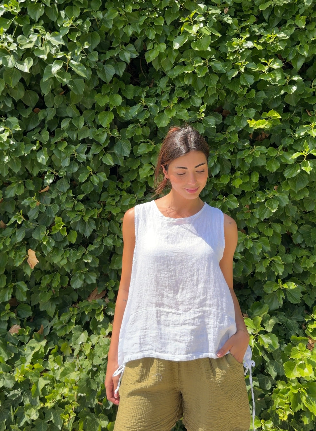 Blusa lino blanco