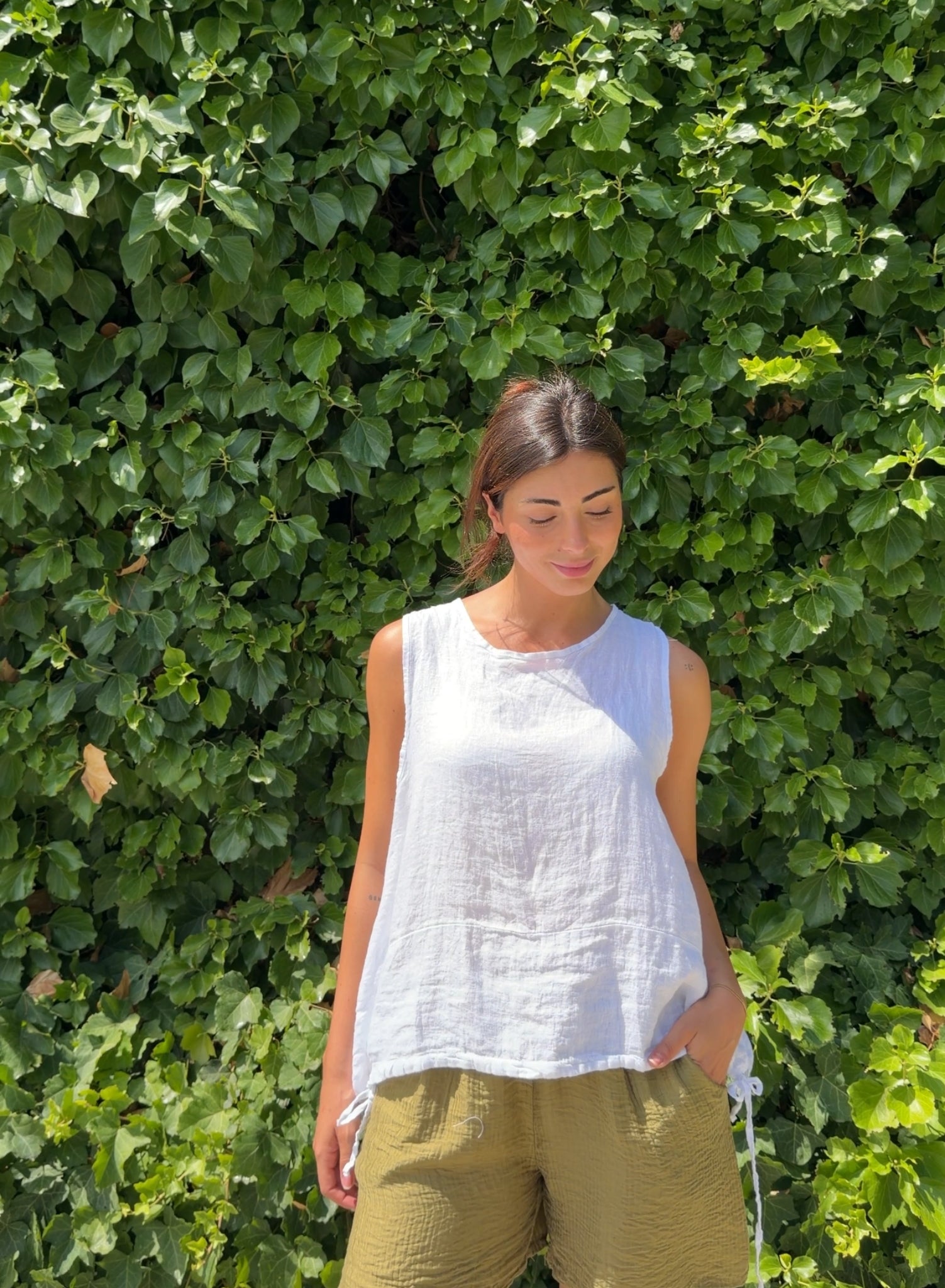Blusa lino blanco