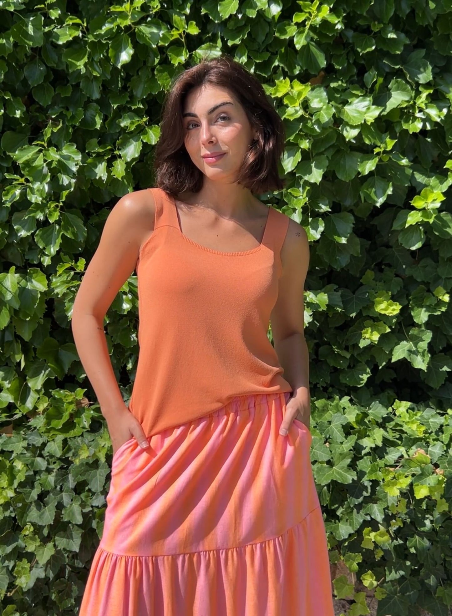 Top punto frío naranja