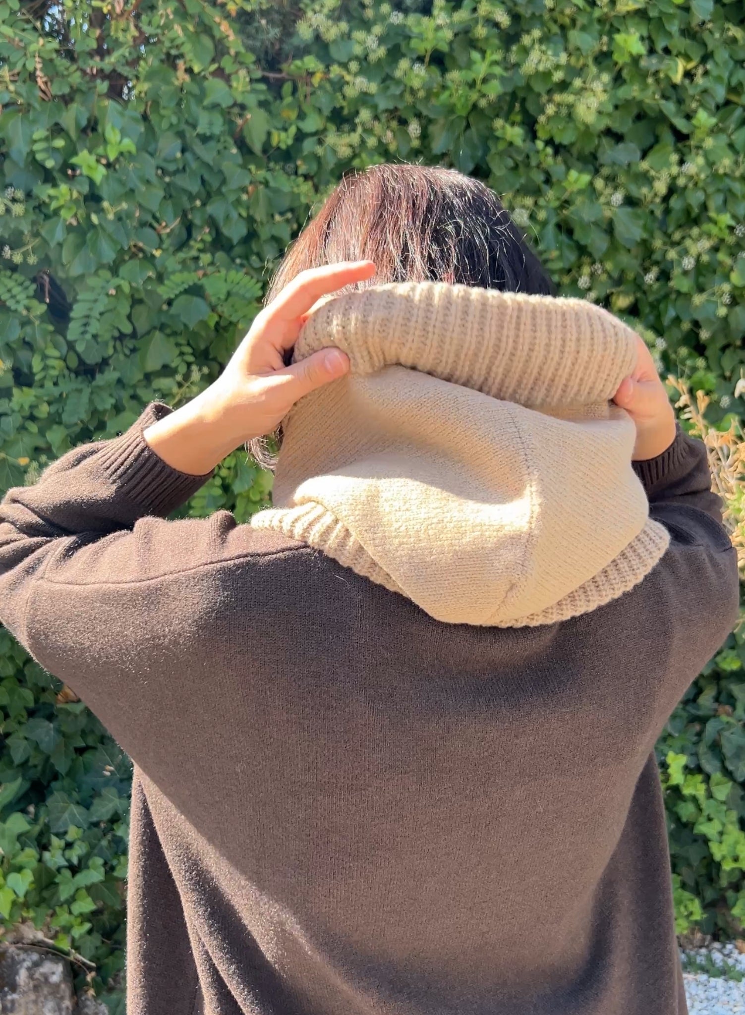 Balaclava cremallera beige