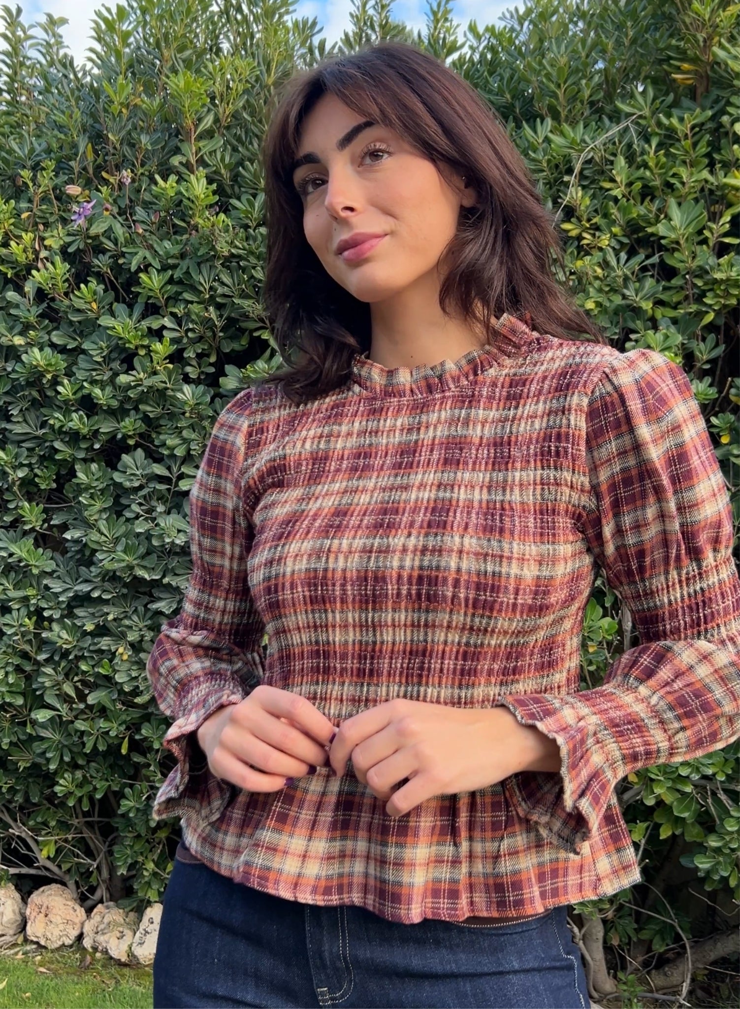 Camisa Oxford granate