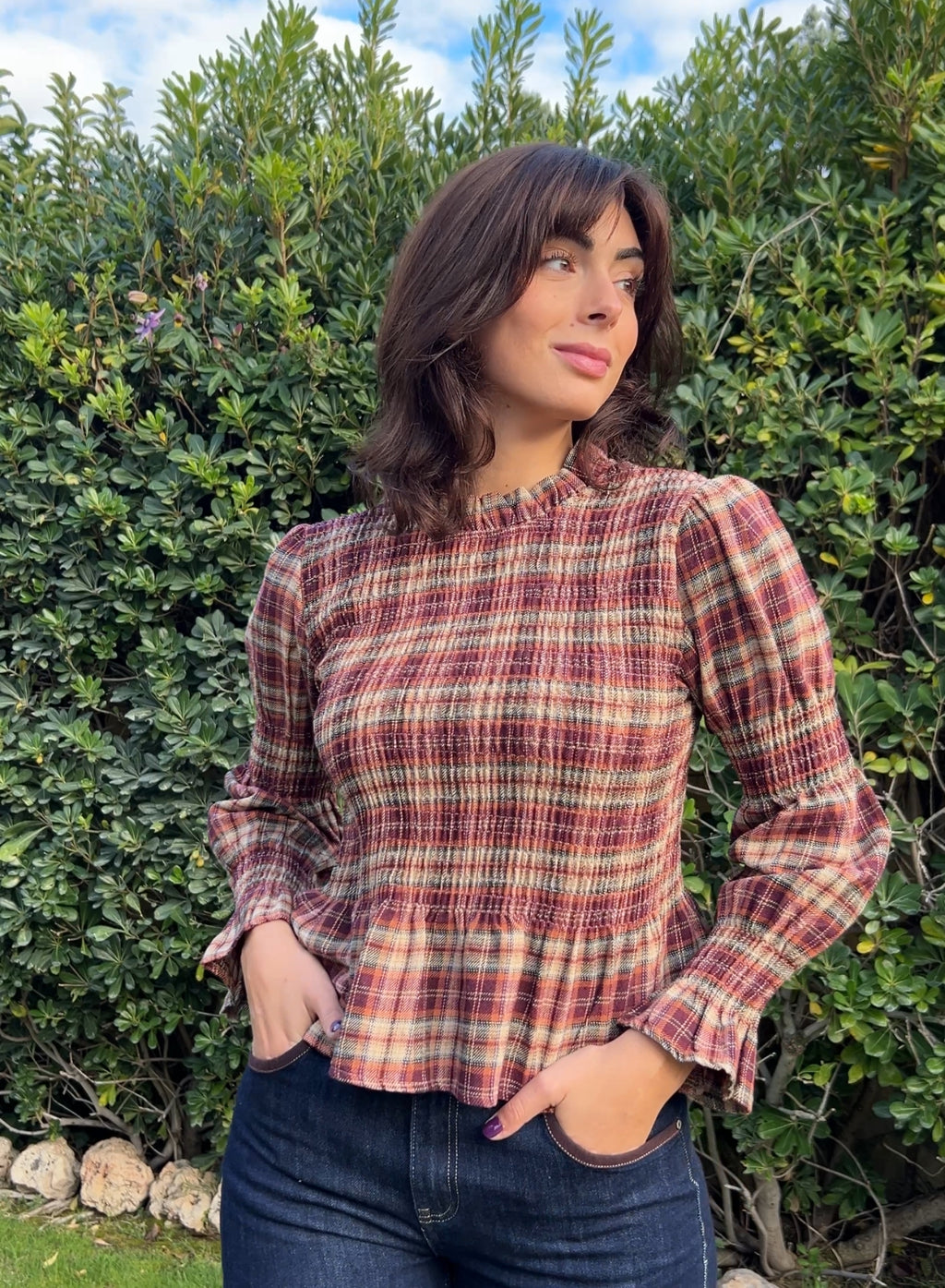 Camisa Oxford granate