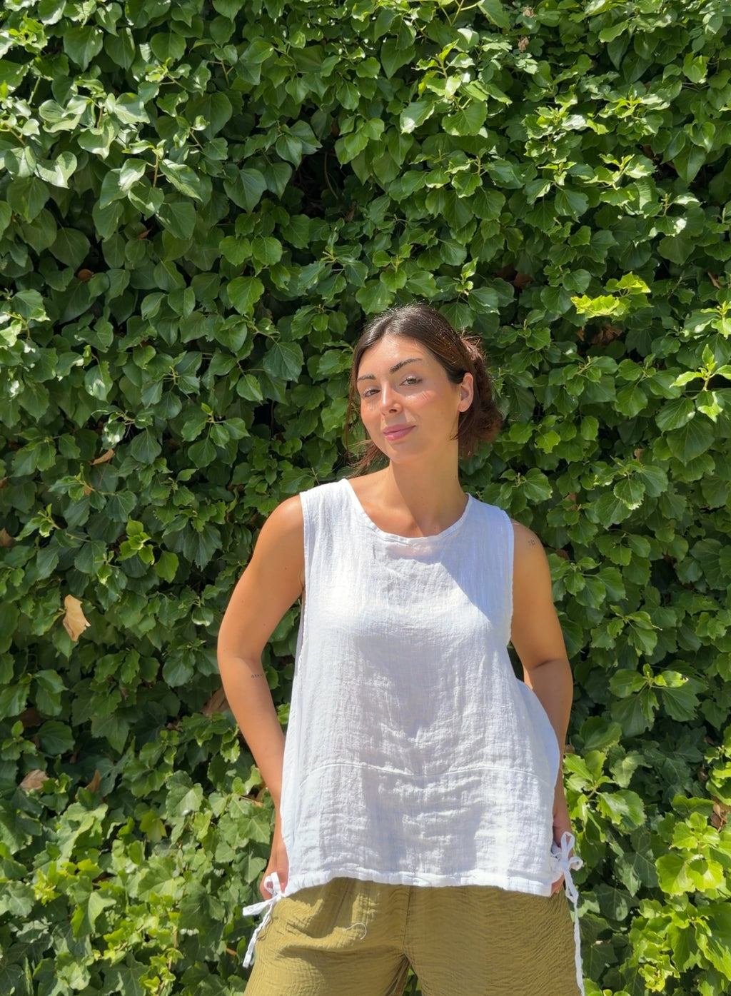 Blusa lino blanco