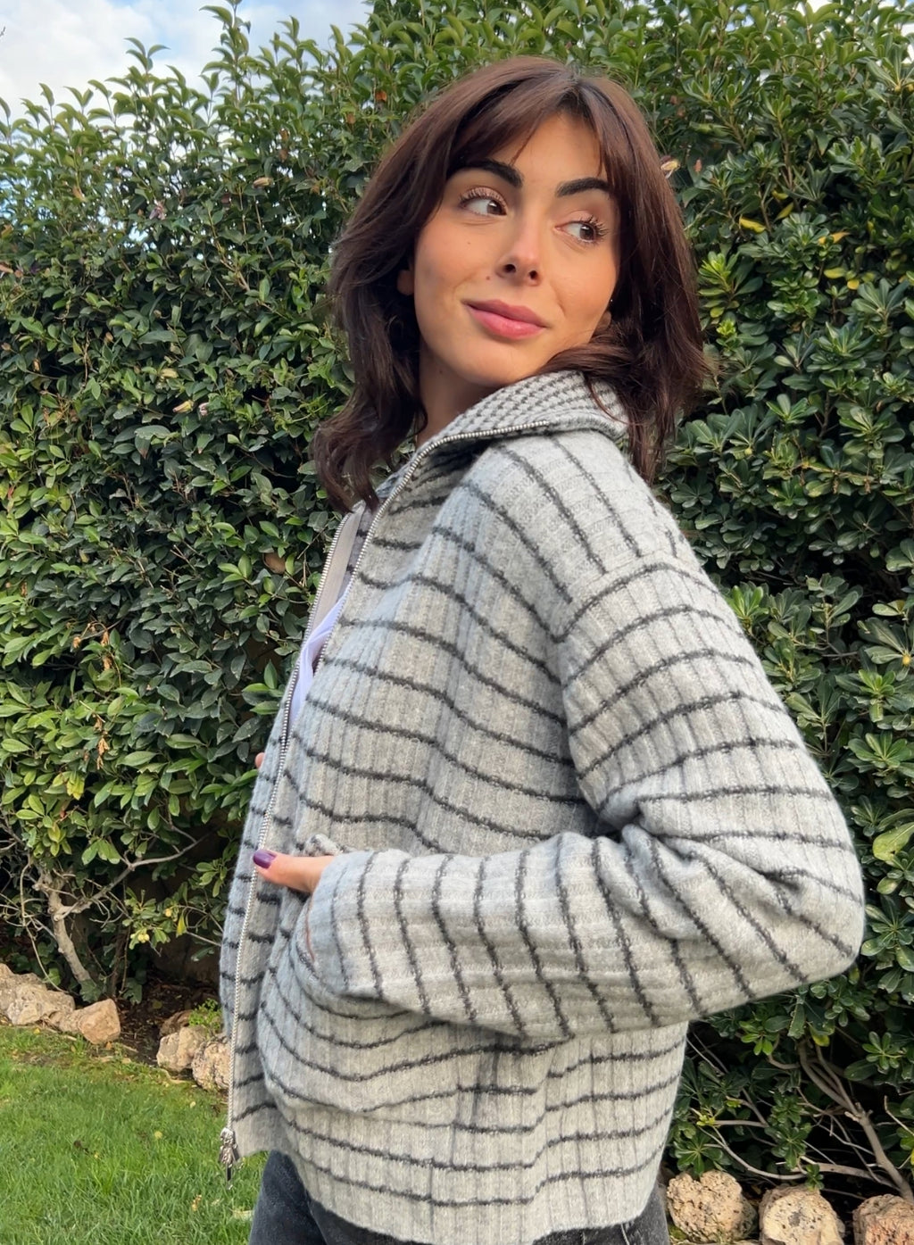 Green ribbed sweater 