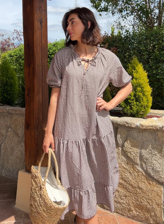 Vestido vichy choco