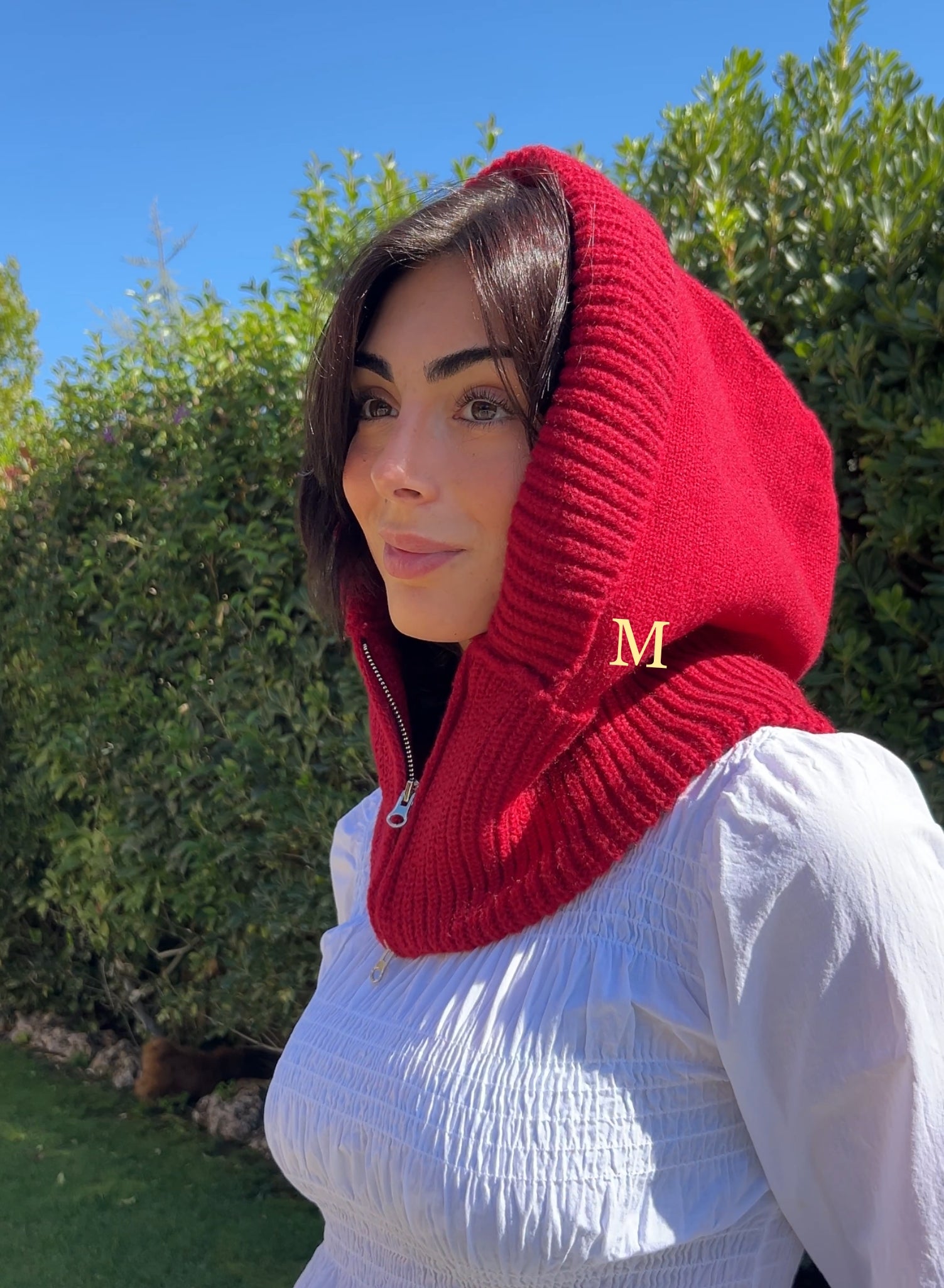 Balaclava cremallera rojo