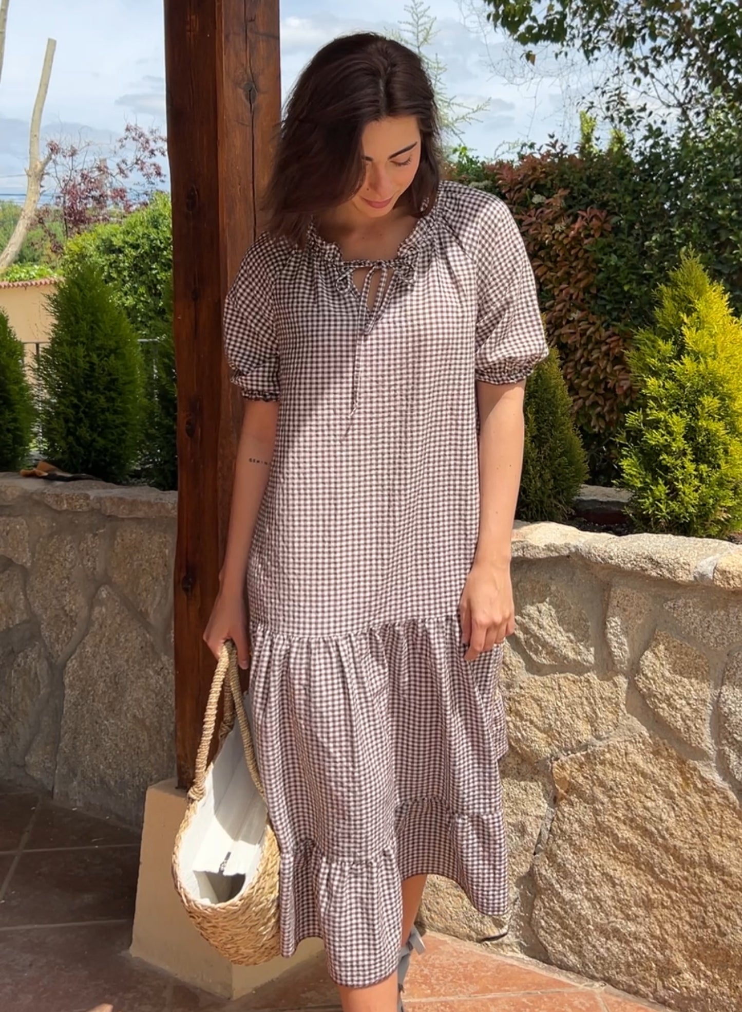 Vestido vichy choco