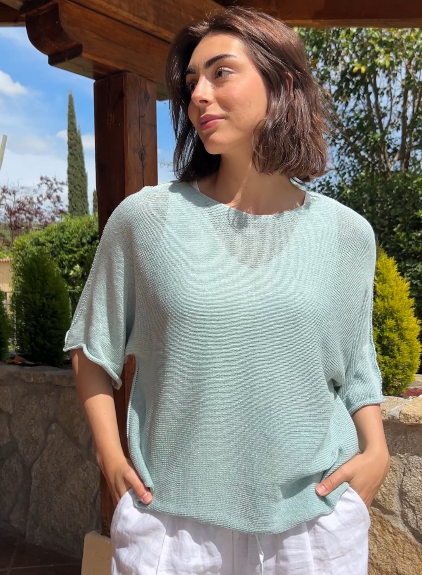 Light green sweater
