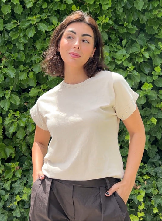 Camiseta estrellas beige