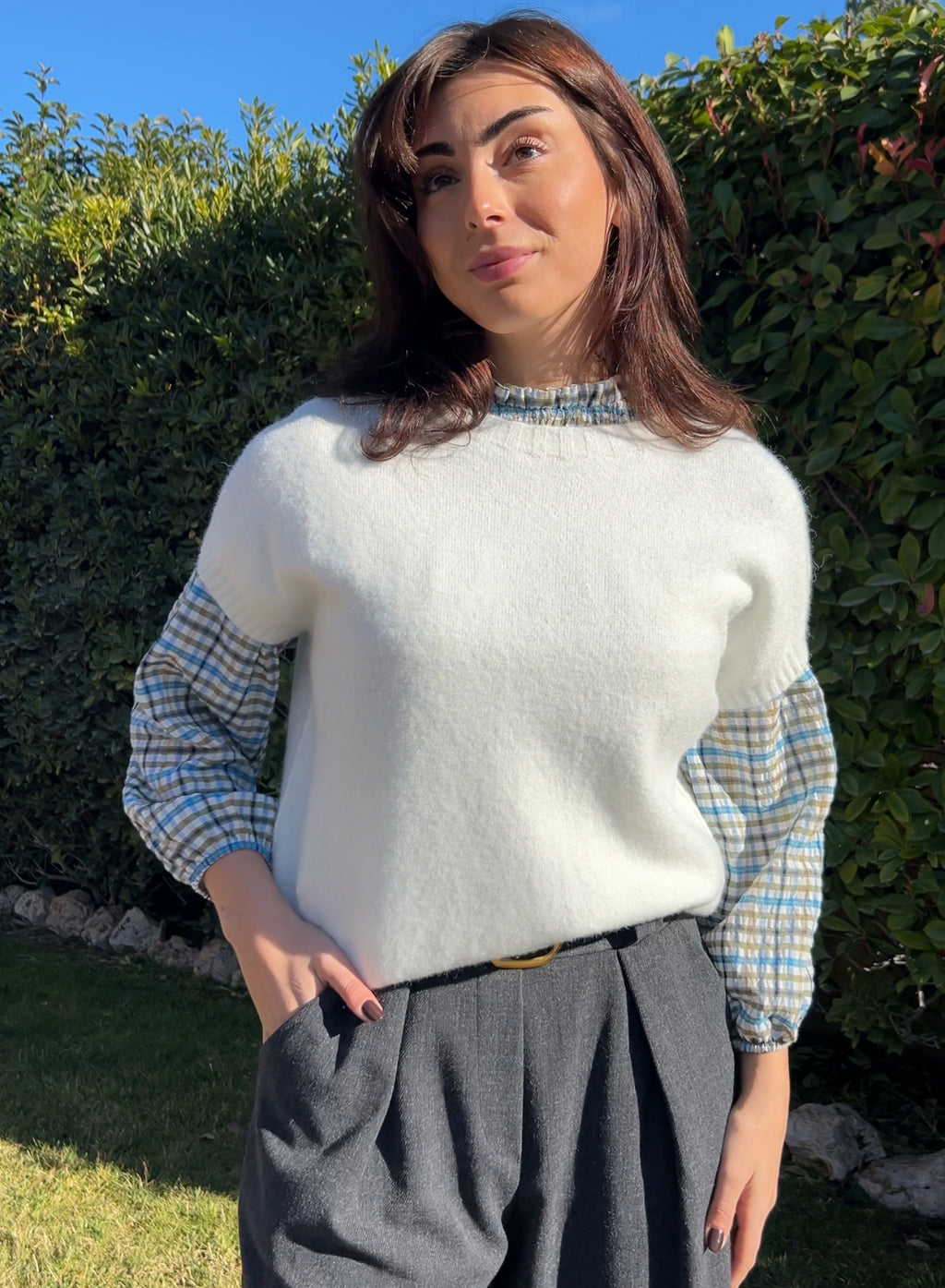 Green ribbed sweater 