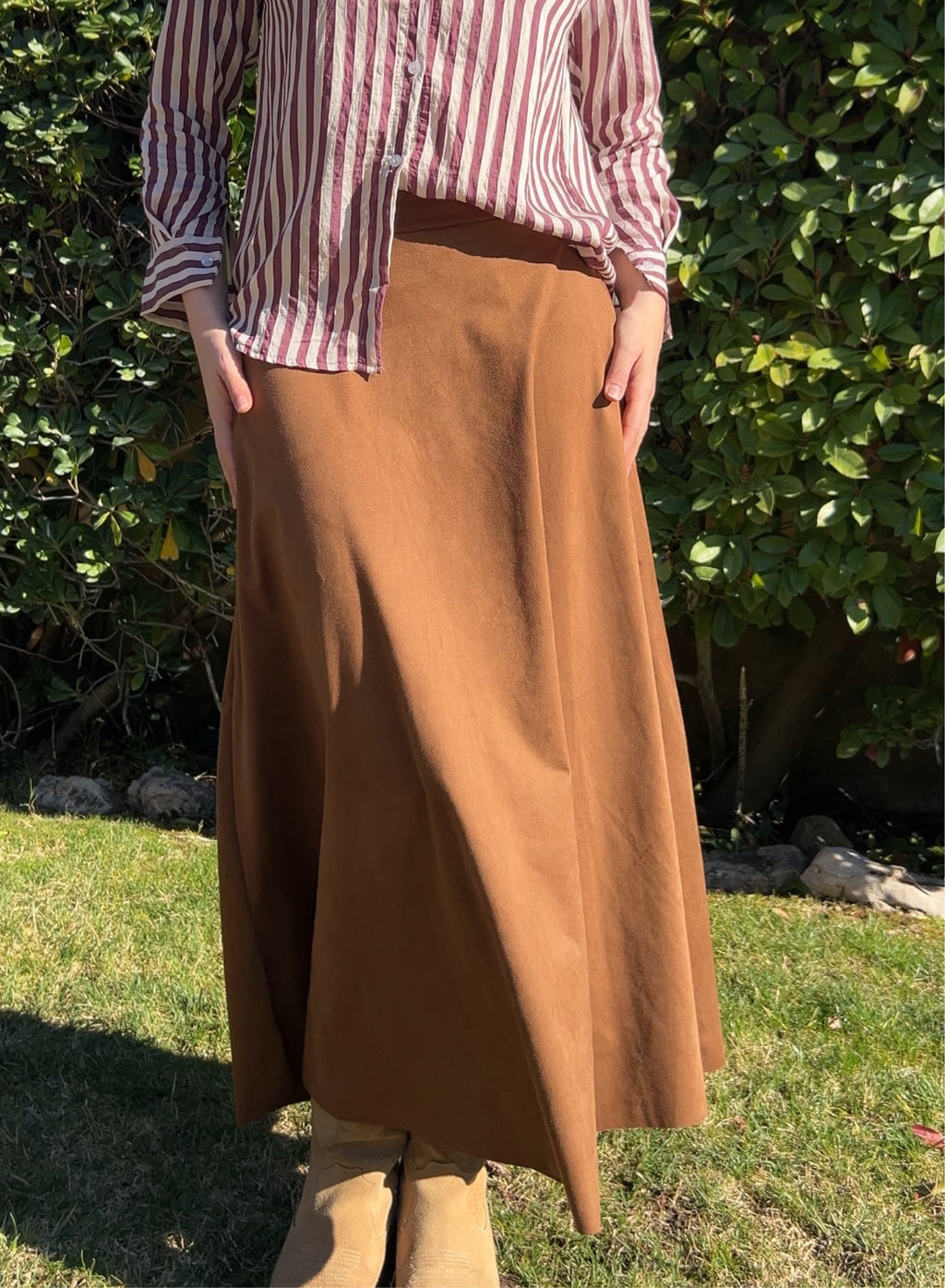 Falda antelina camel