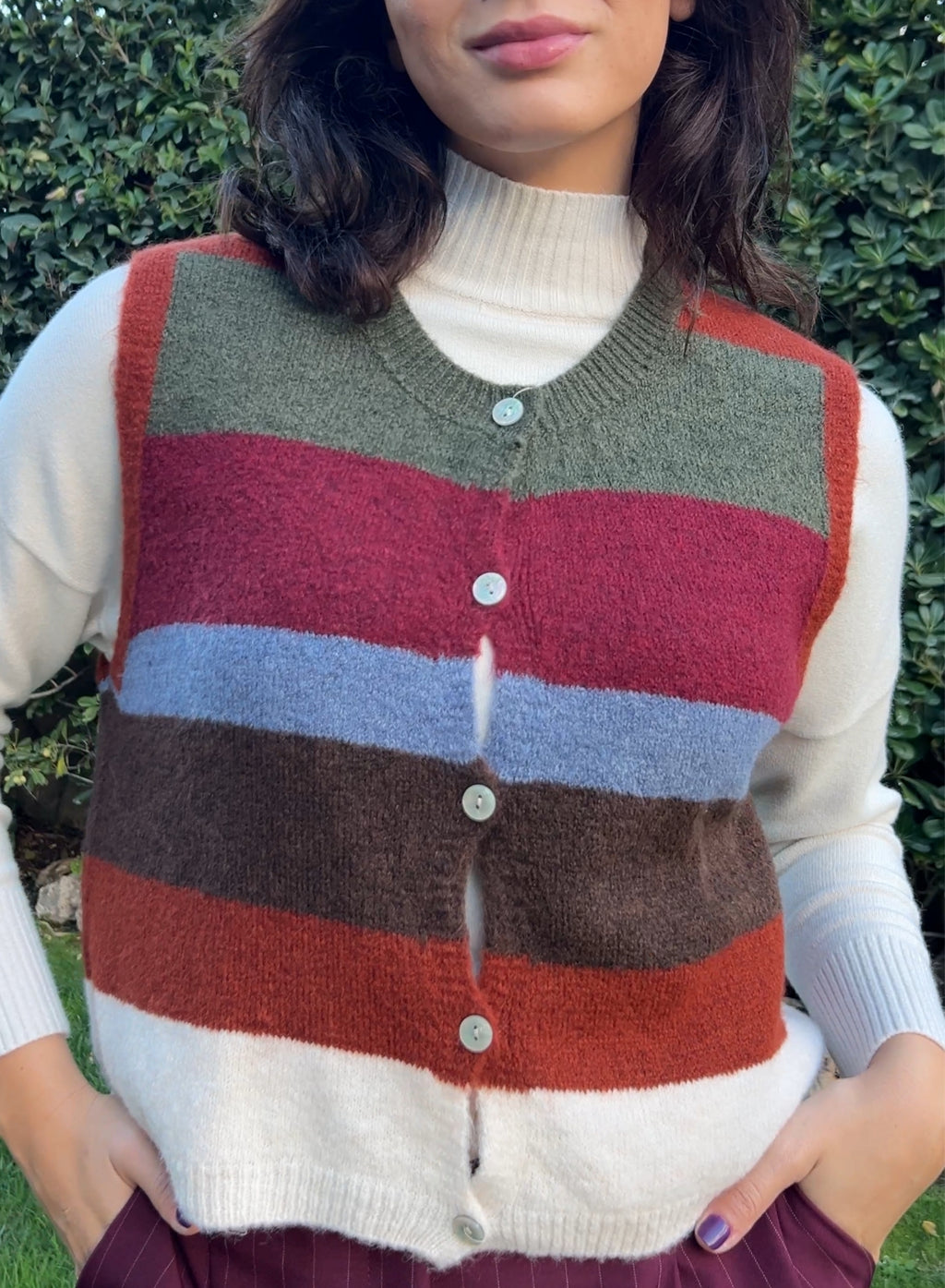 Green ribbed sweater 