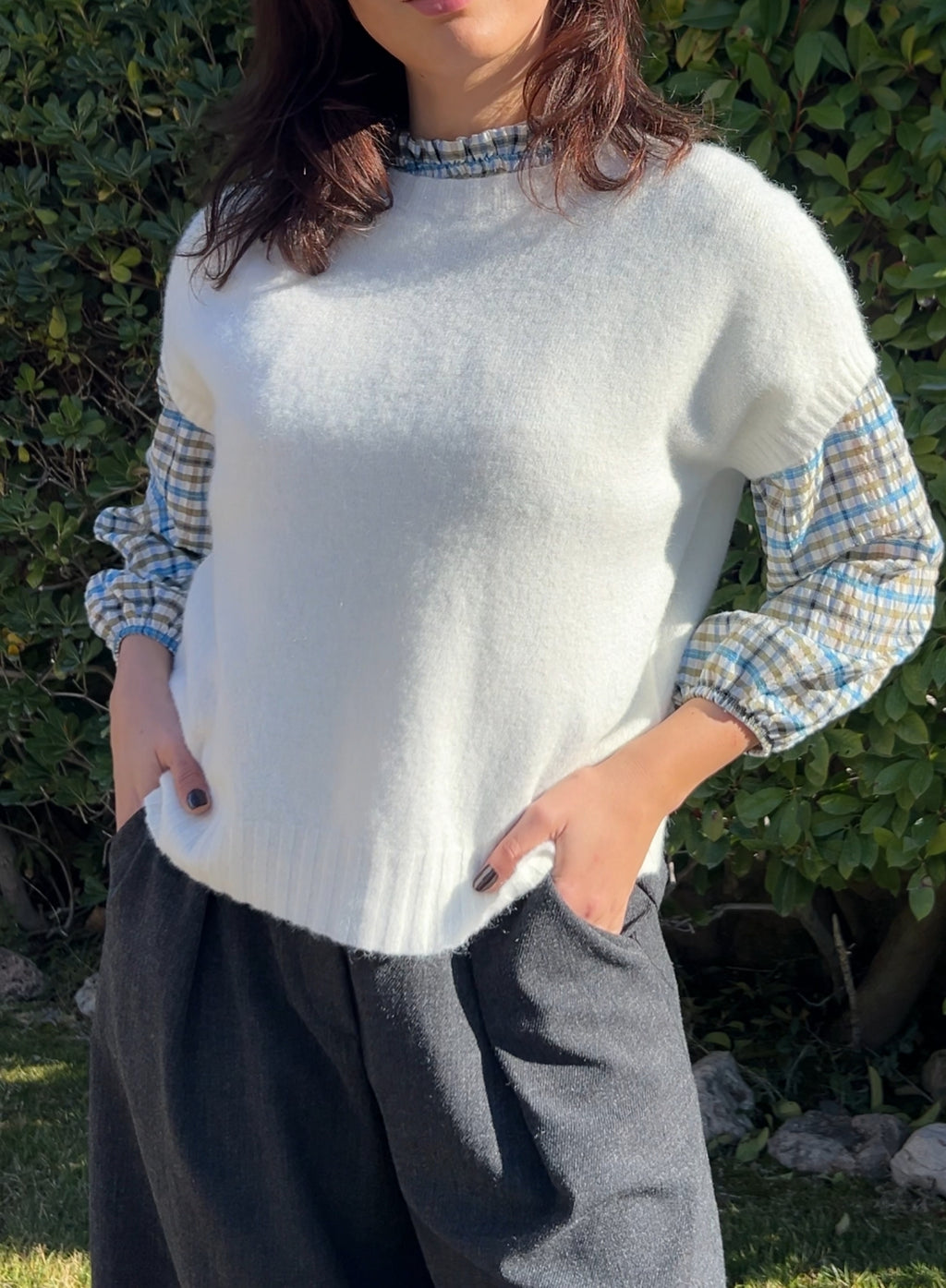 Green ribbed sweater 