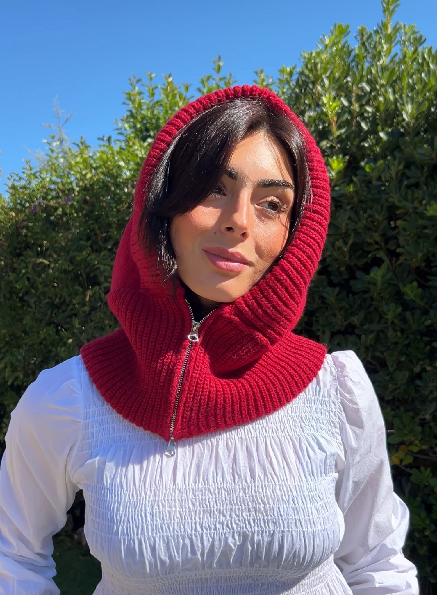Balaclava cremallera rojo