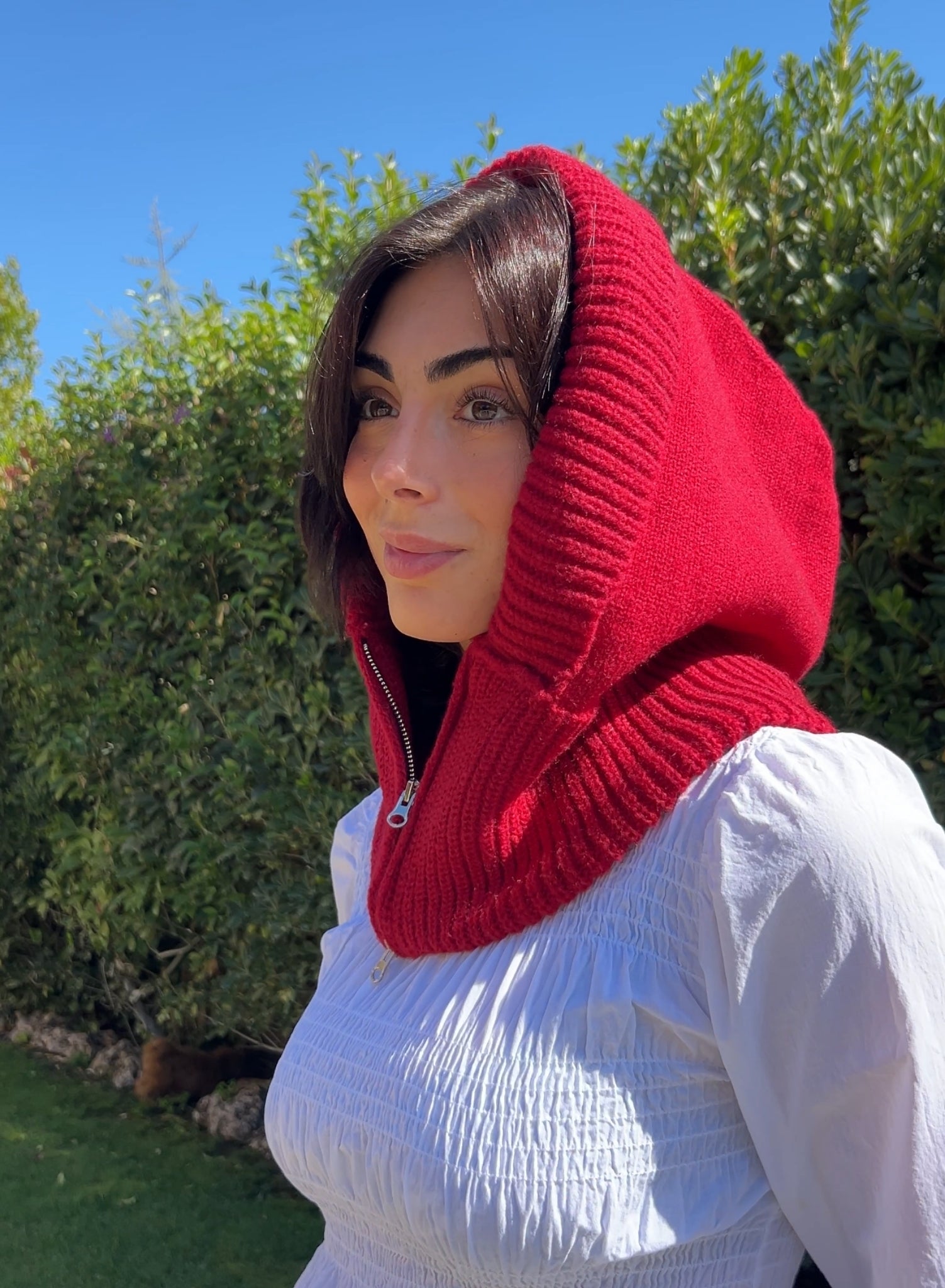 Balaclava cremallera rojo