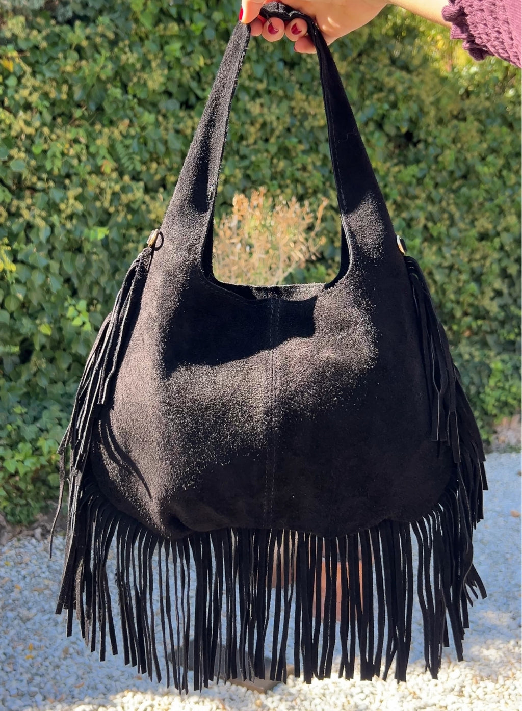 Bolso luna flecos