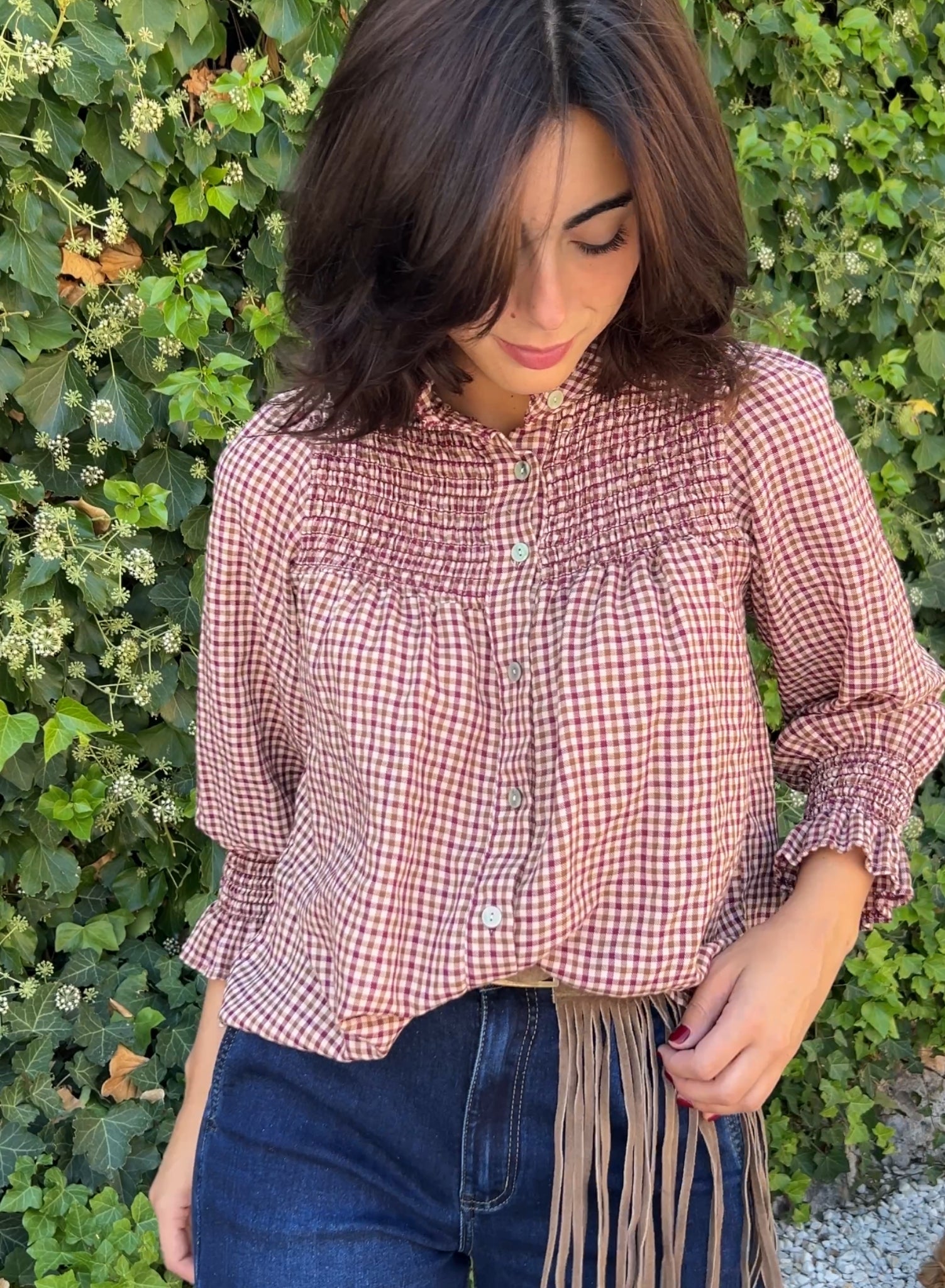 Camisa cuadros rosa