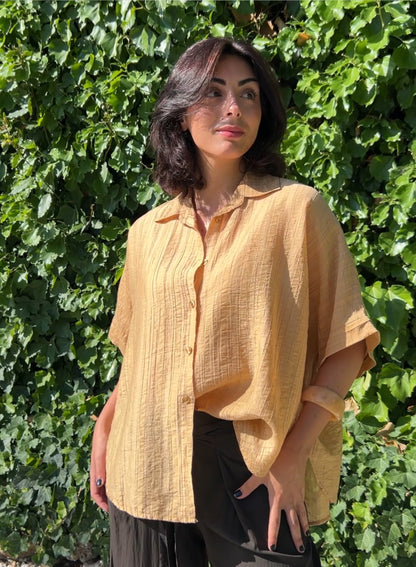 Camisa fluida mostaza