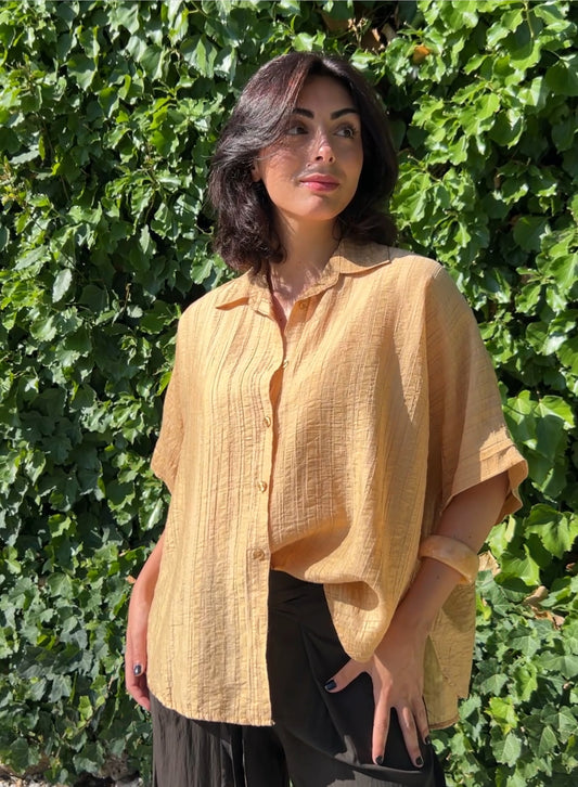 Camisa fluida mostaza