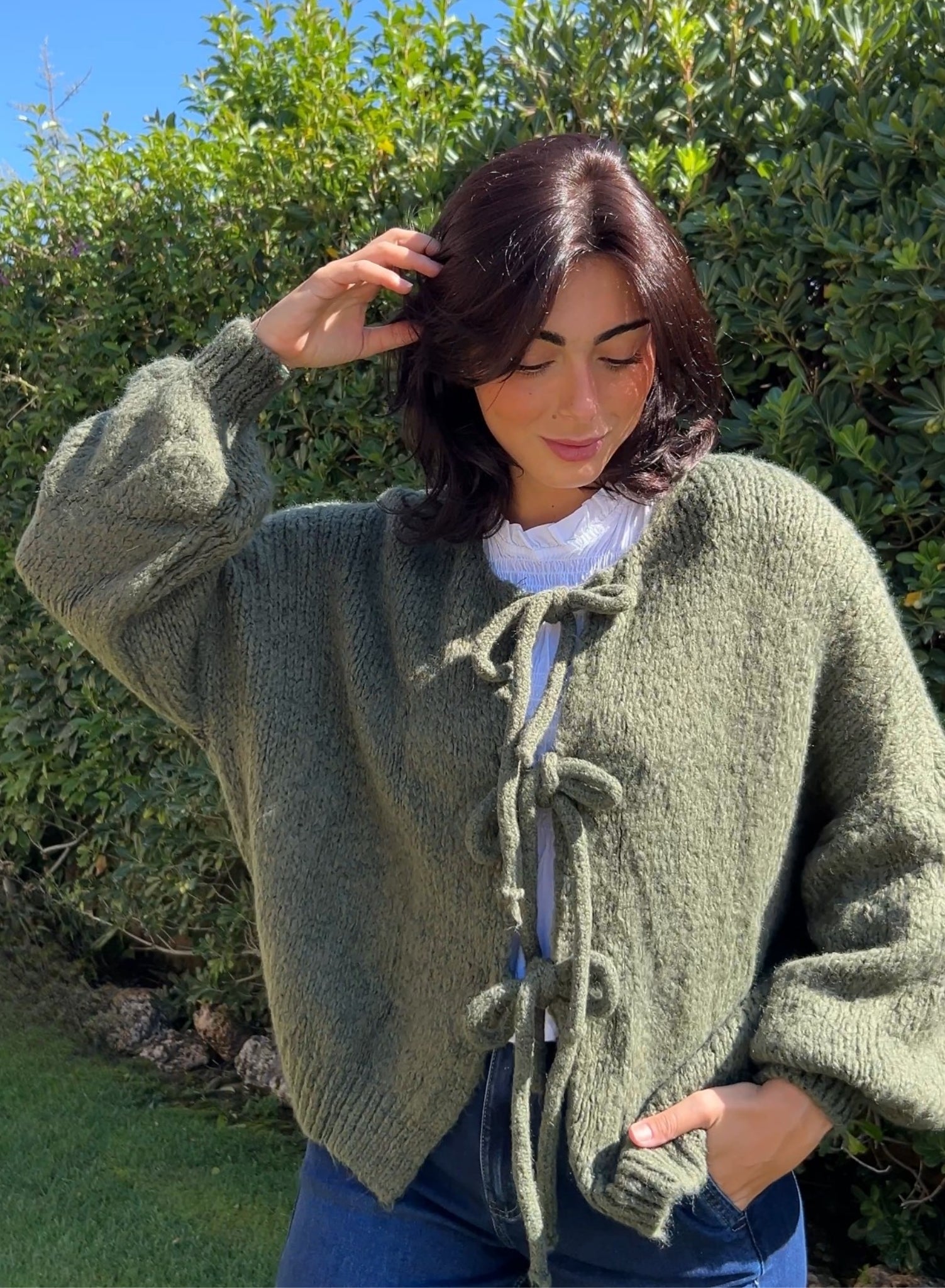 Chaqueta lazos verde