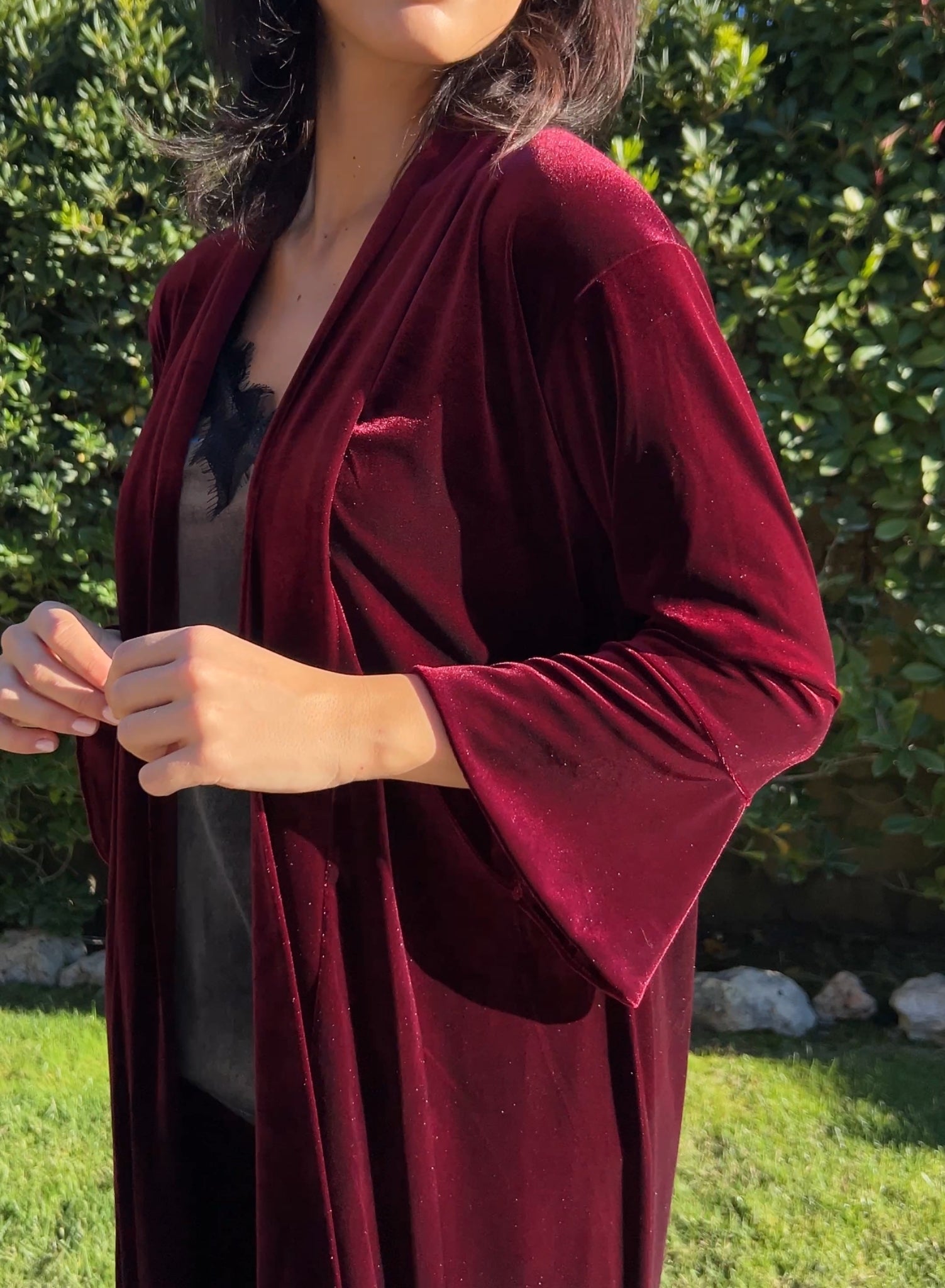 Levita terciopelo granate