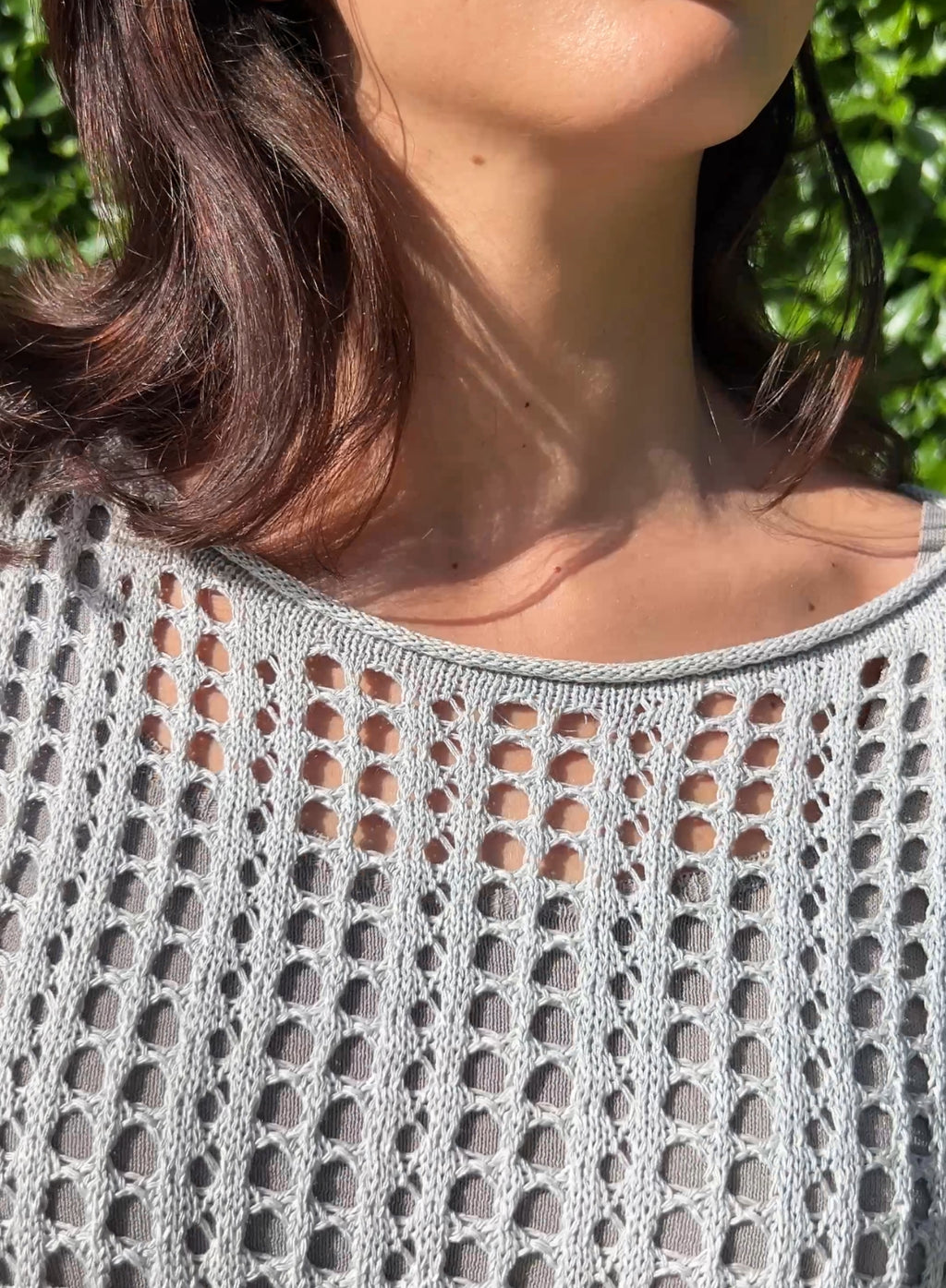 Jersey ganchillo gris