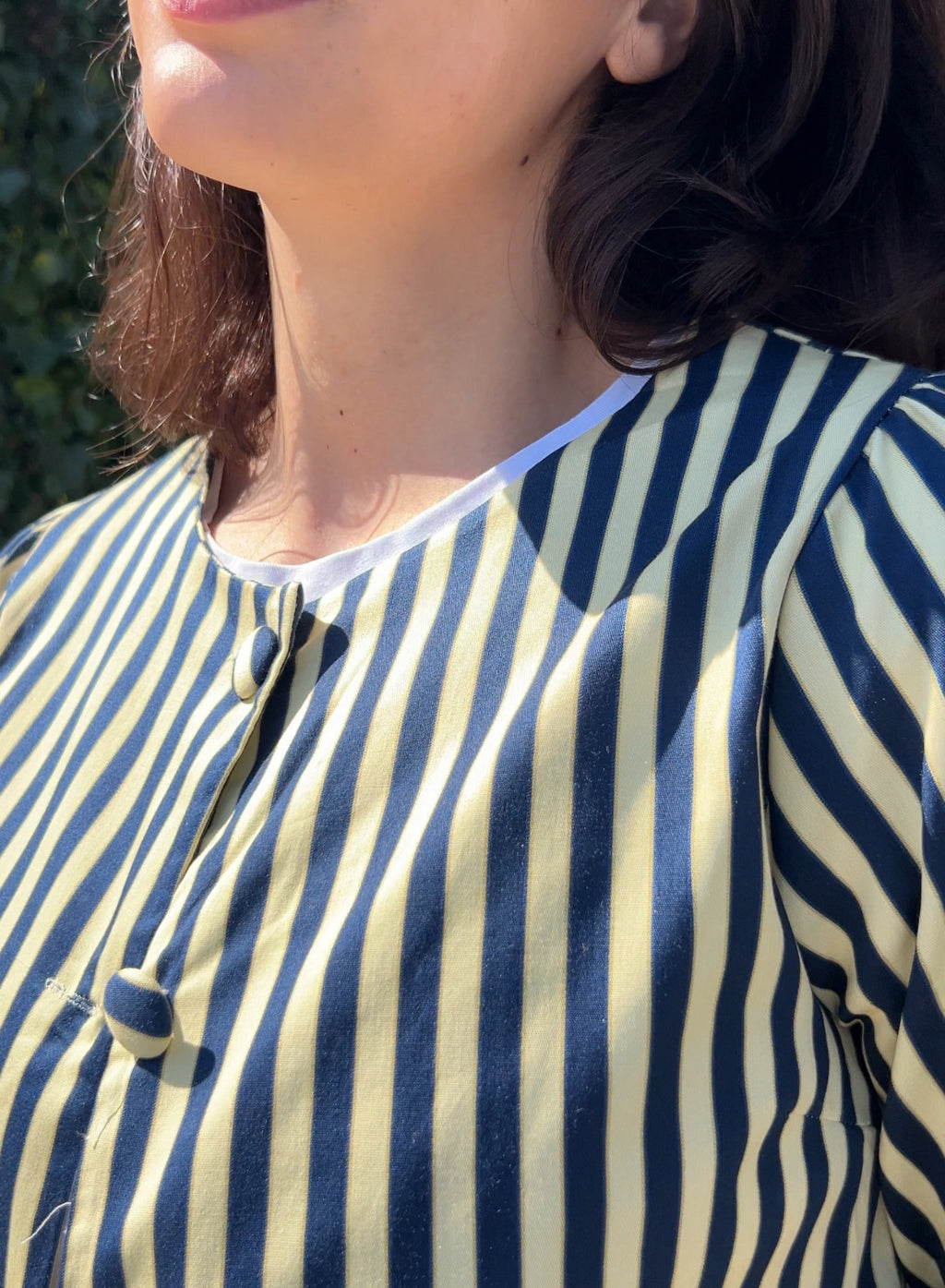 Chaqueta rayas marino y amarillo