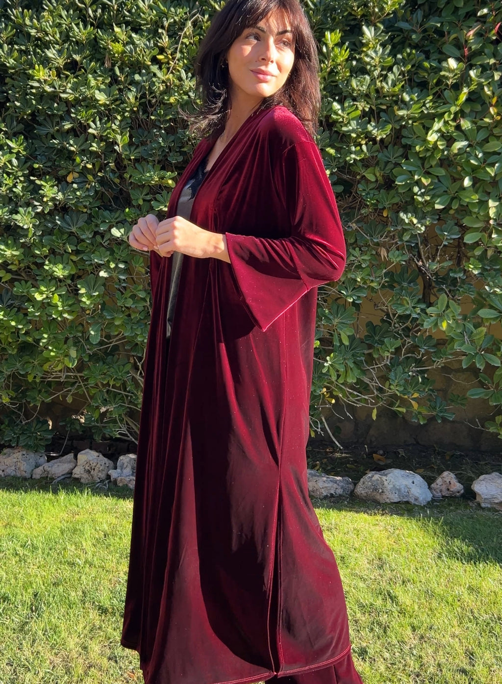 Levita terciopelo granate