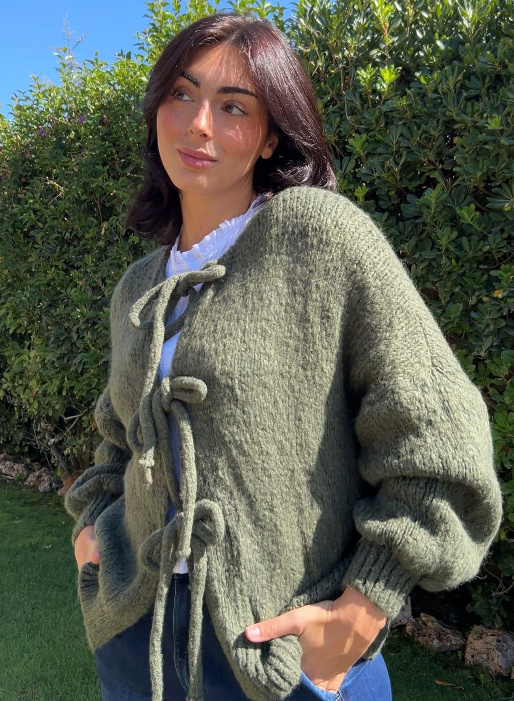 Chaqueta lazos verde