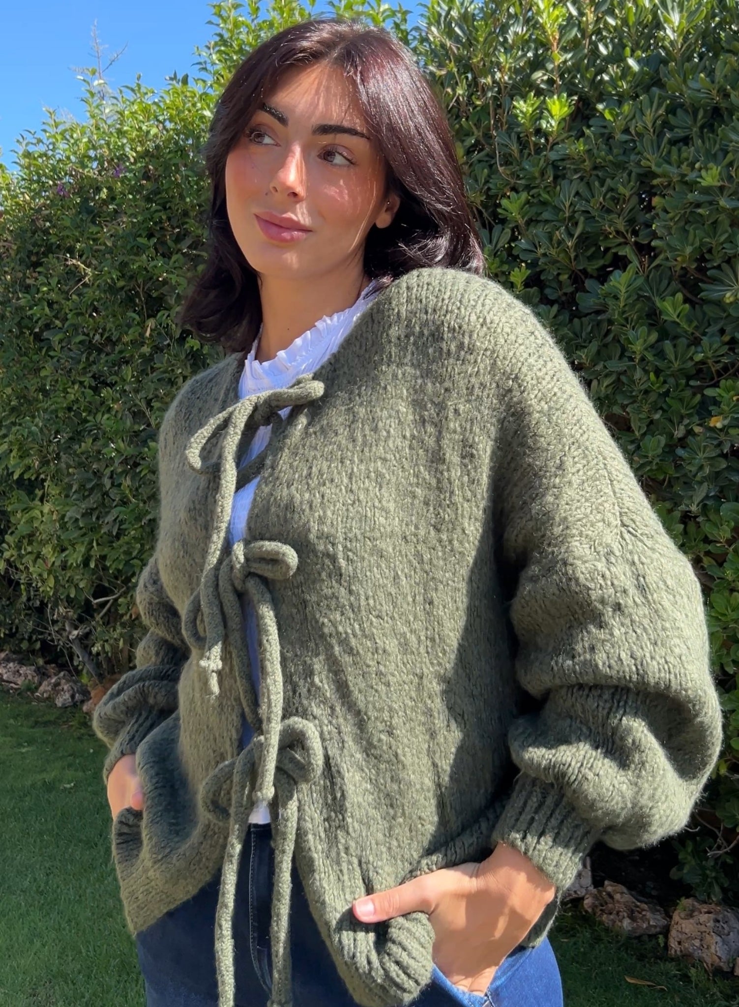 Chaqueta lazos verde