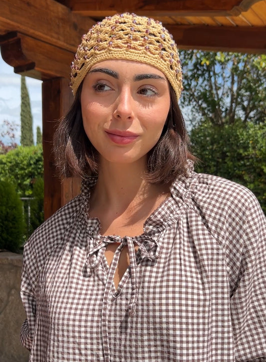 Beige crochet hat