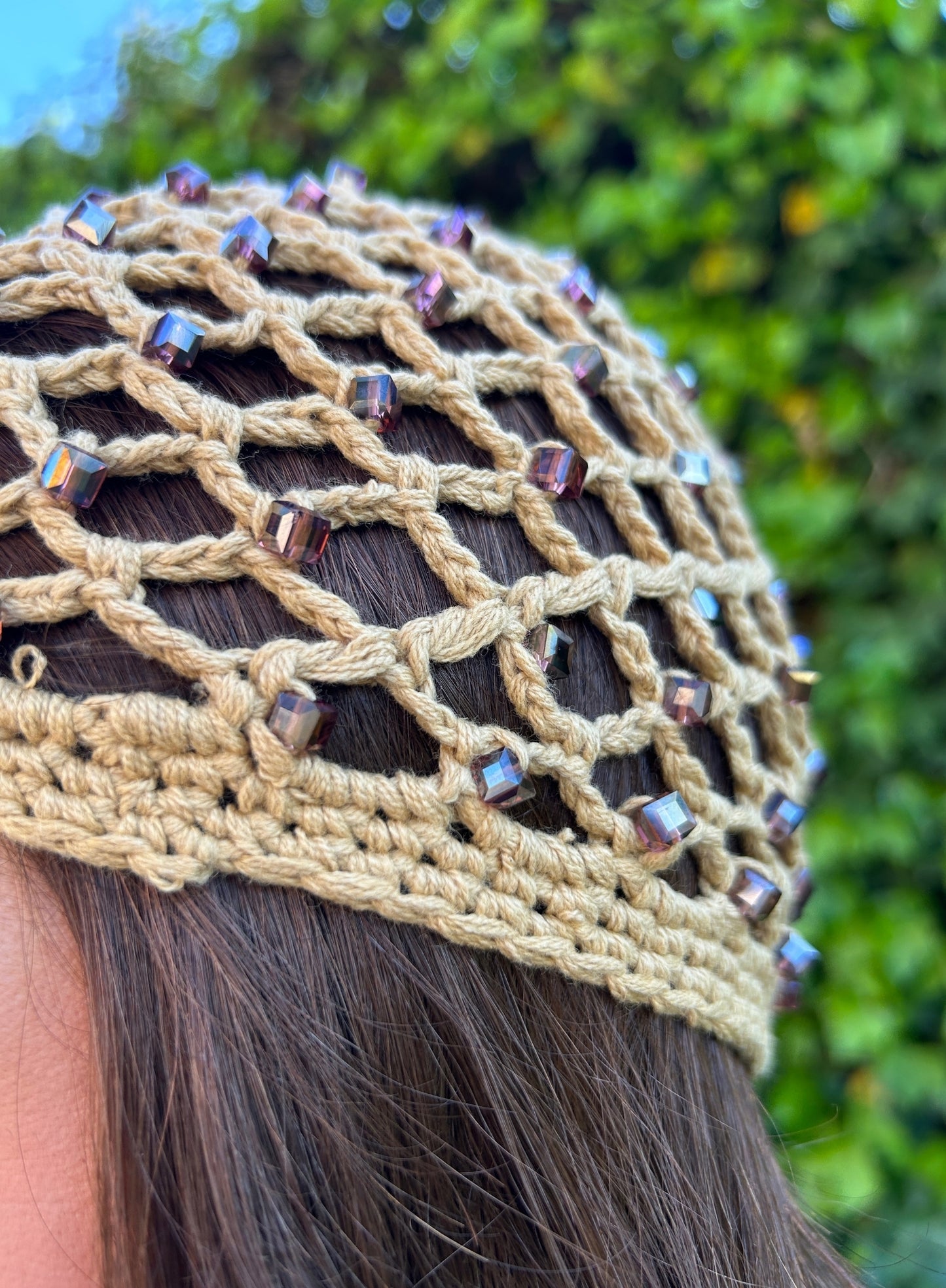 Beige crochet hat