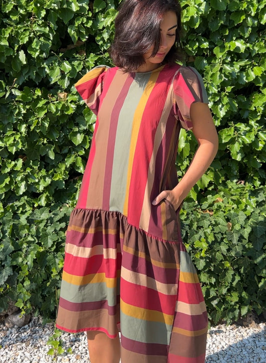 Vestido rayas fantasía