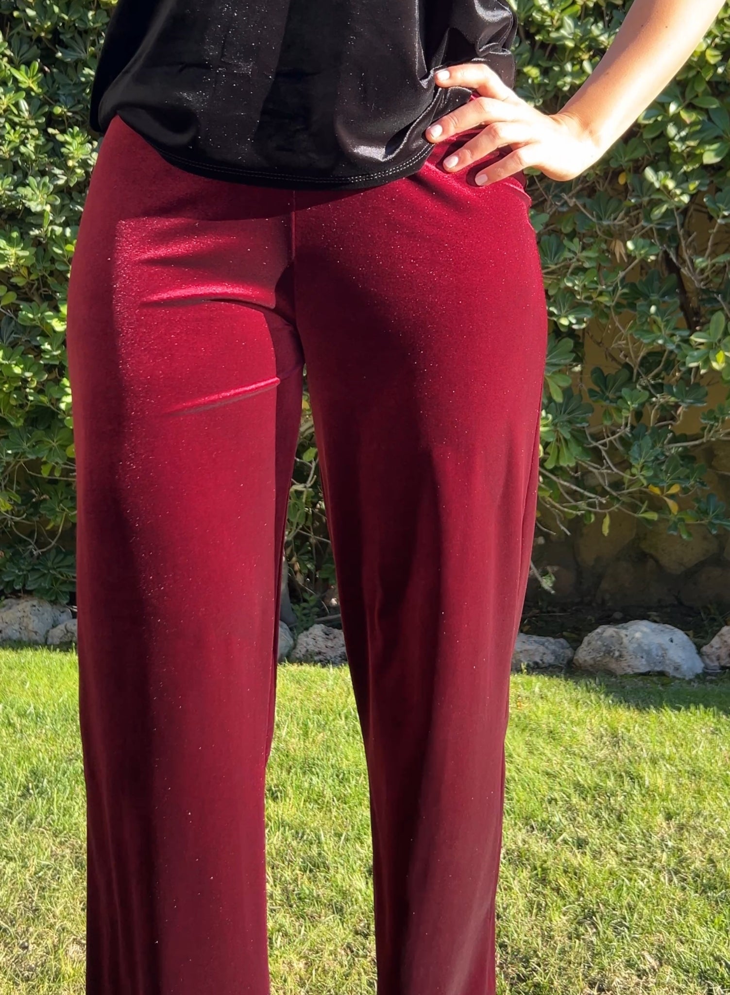 Pantalón terciopelo granate