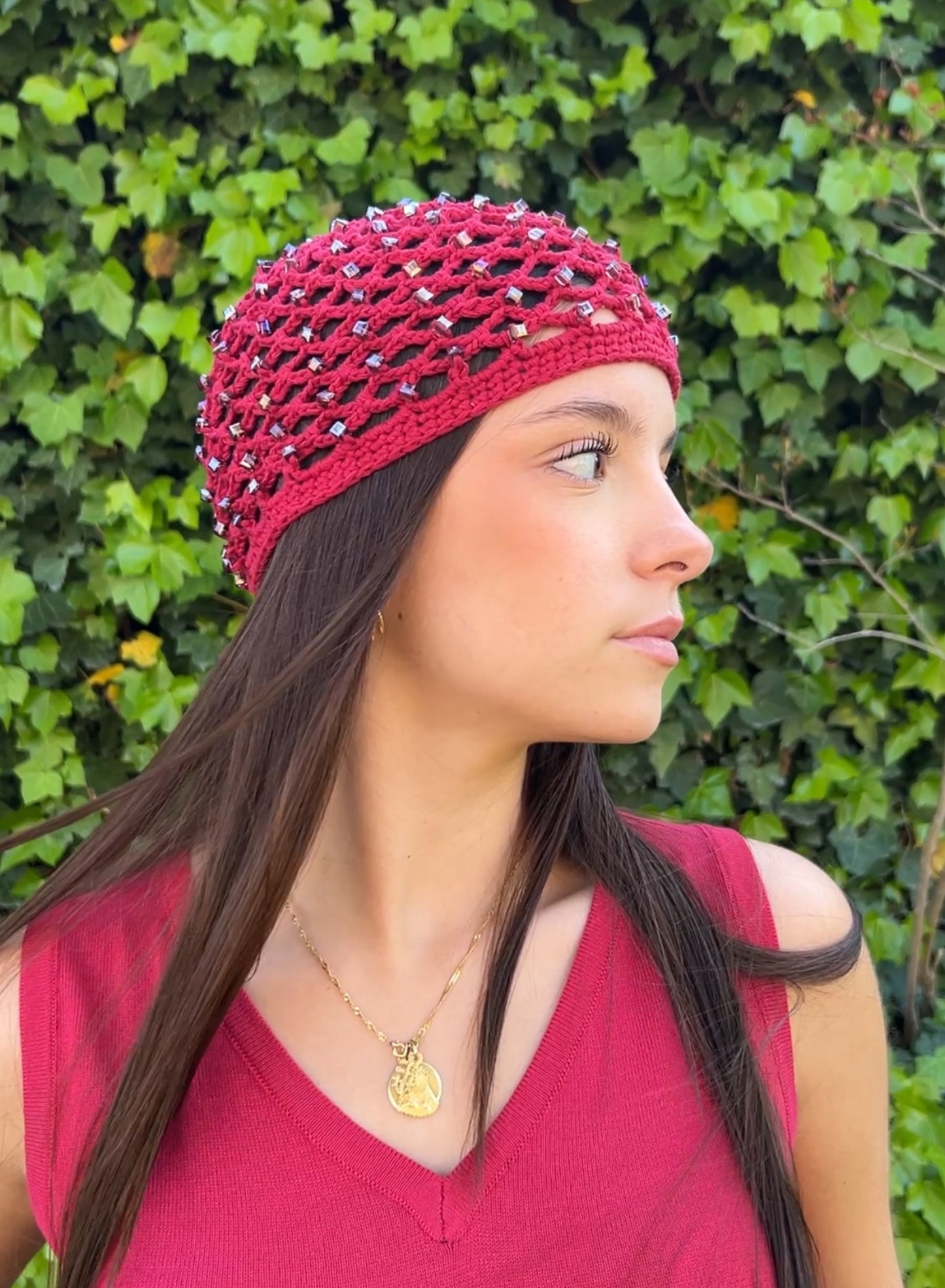 Gorro ganchillo rojo