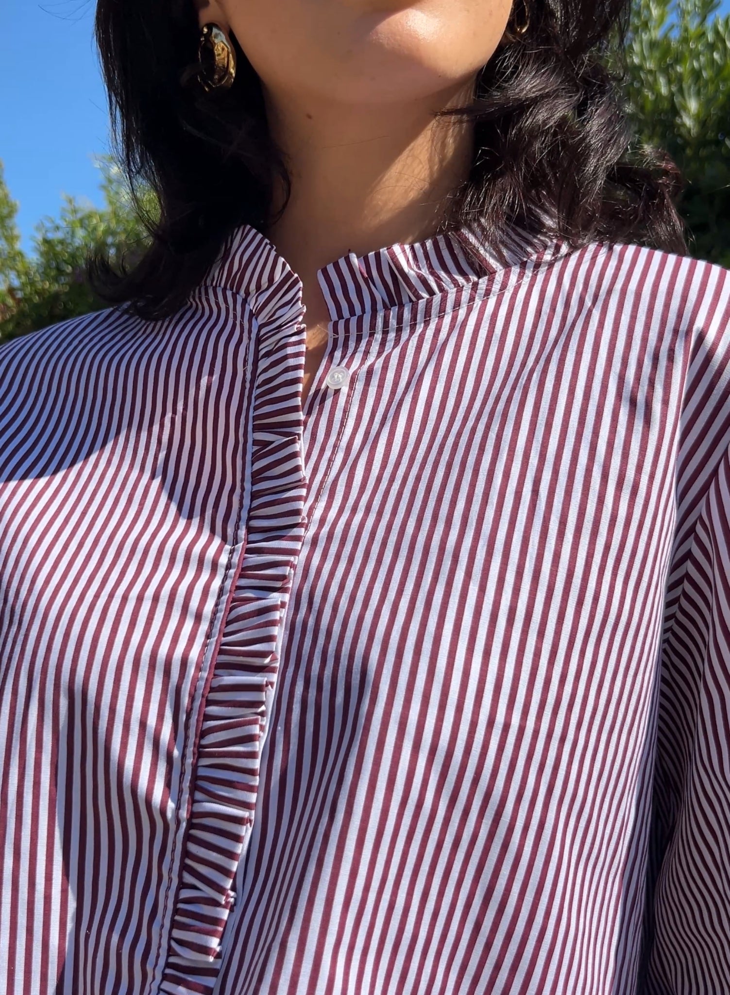 Camisa globo granate