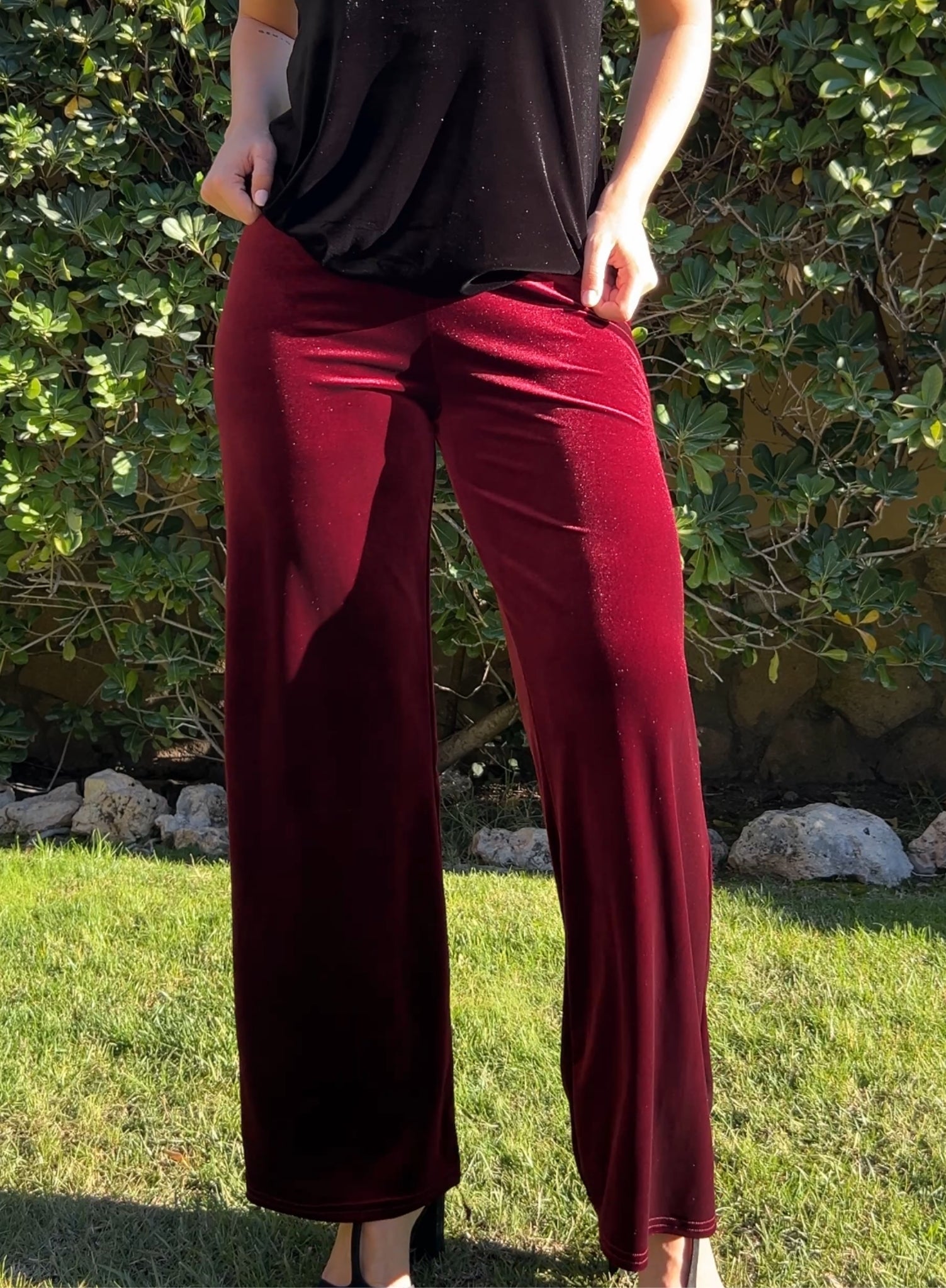 Pantalón terciopelo granate