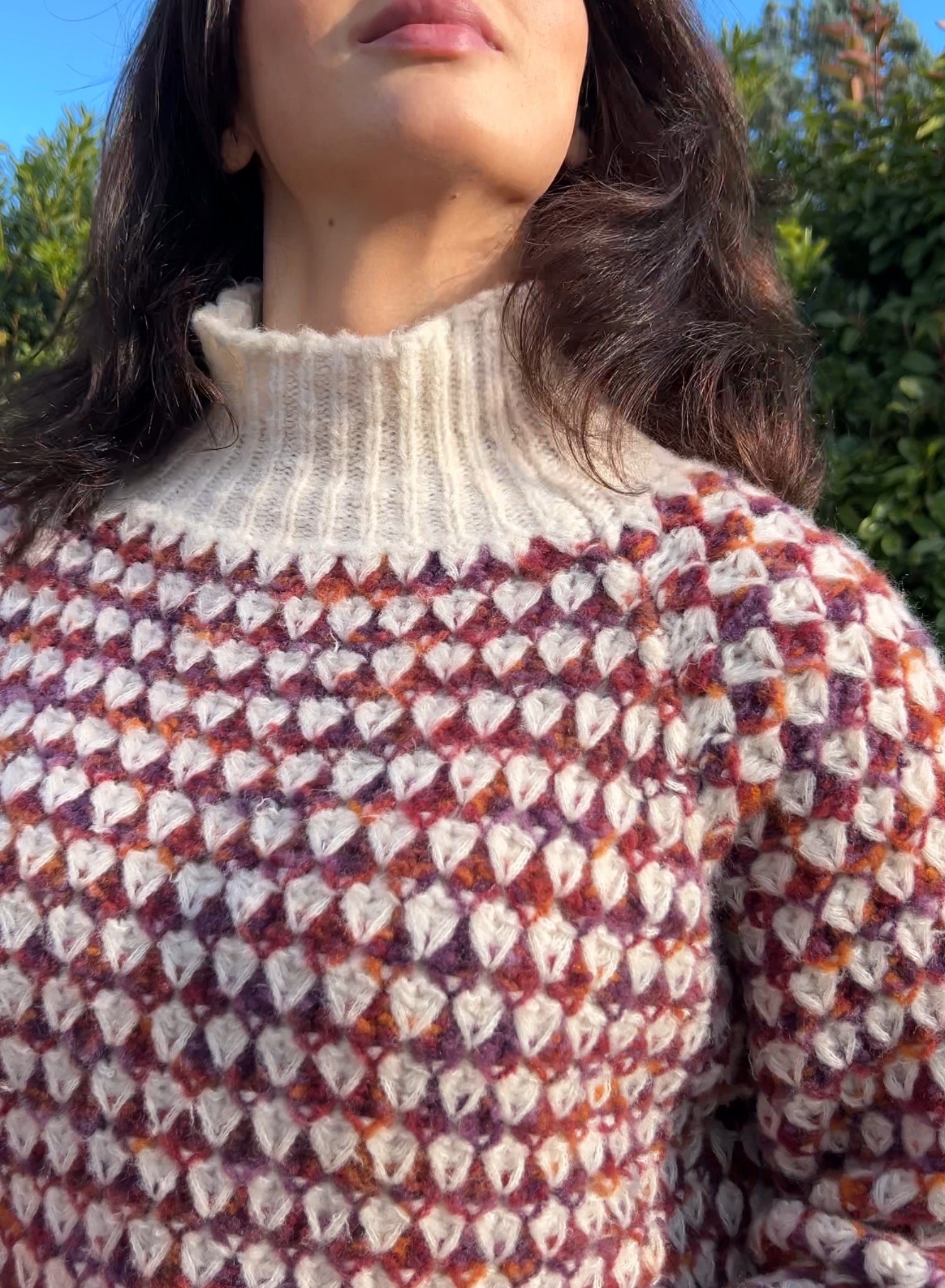 Maroon V-neck sweater