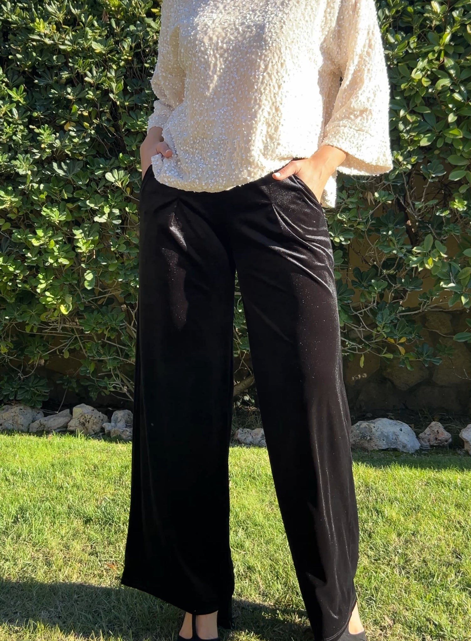 Pantalón terciopelo negro