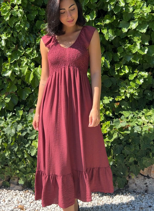Vestido zarela granate