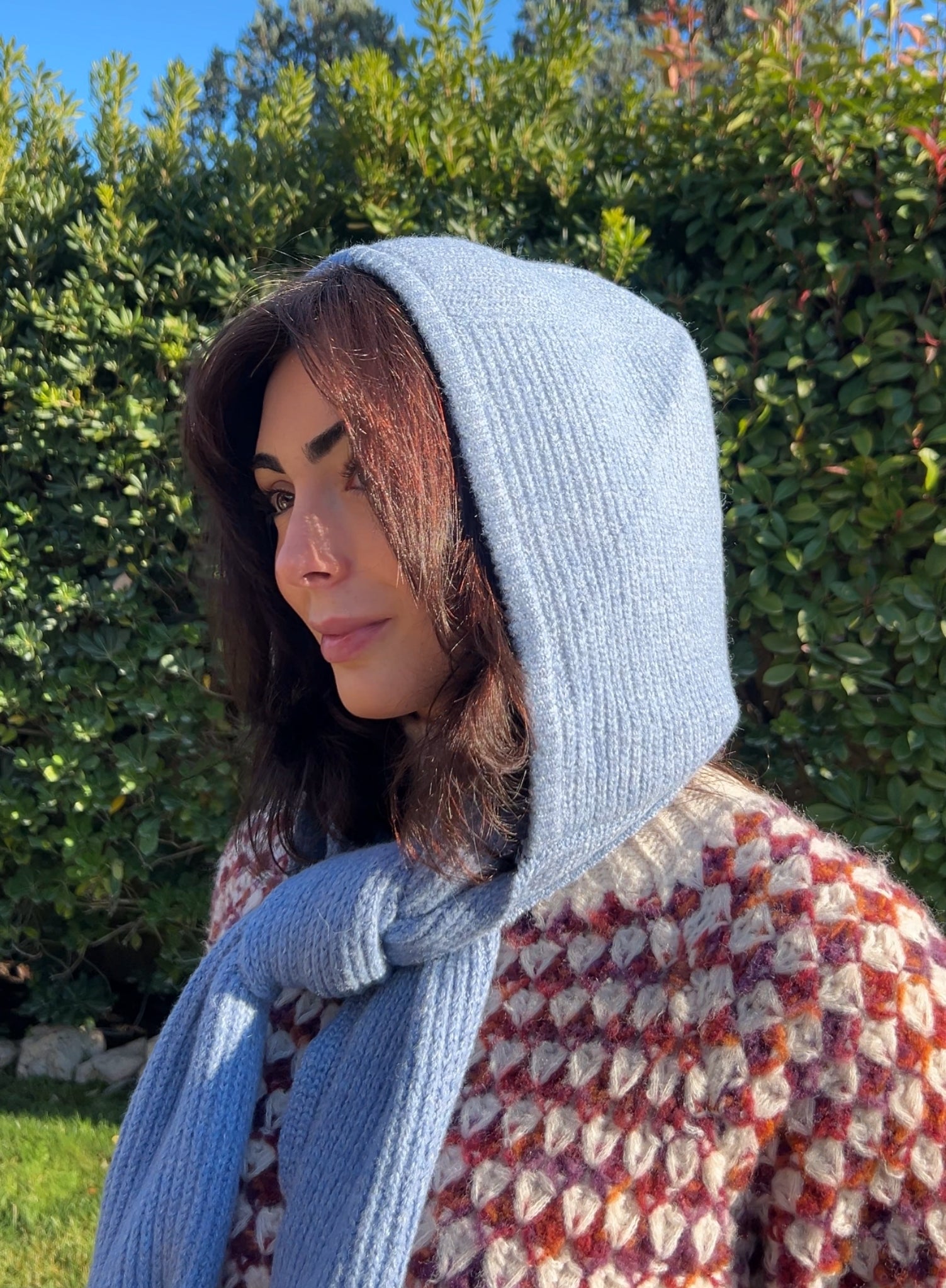 Capucha bufanda azul