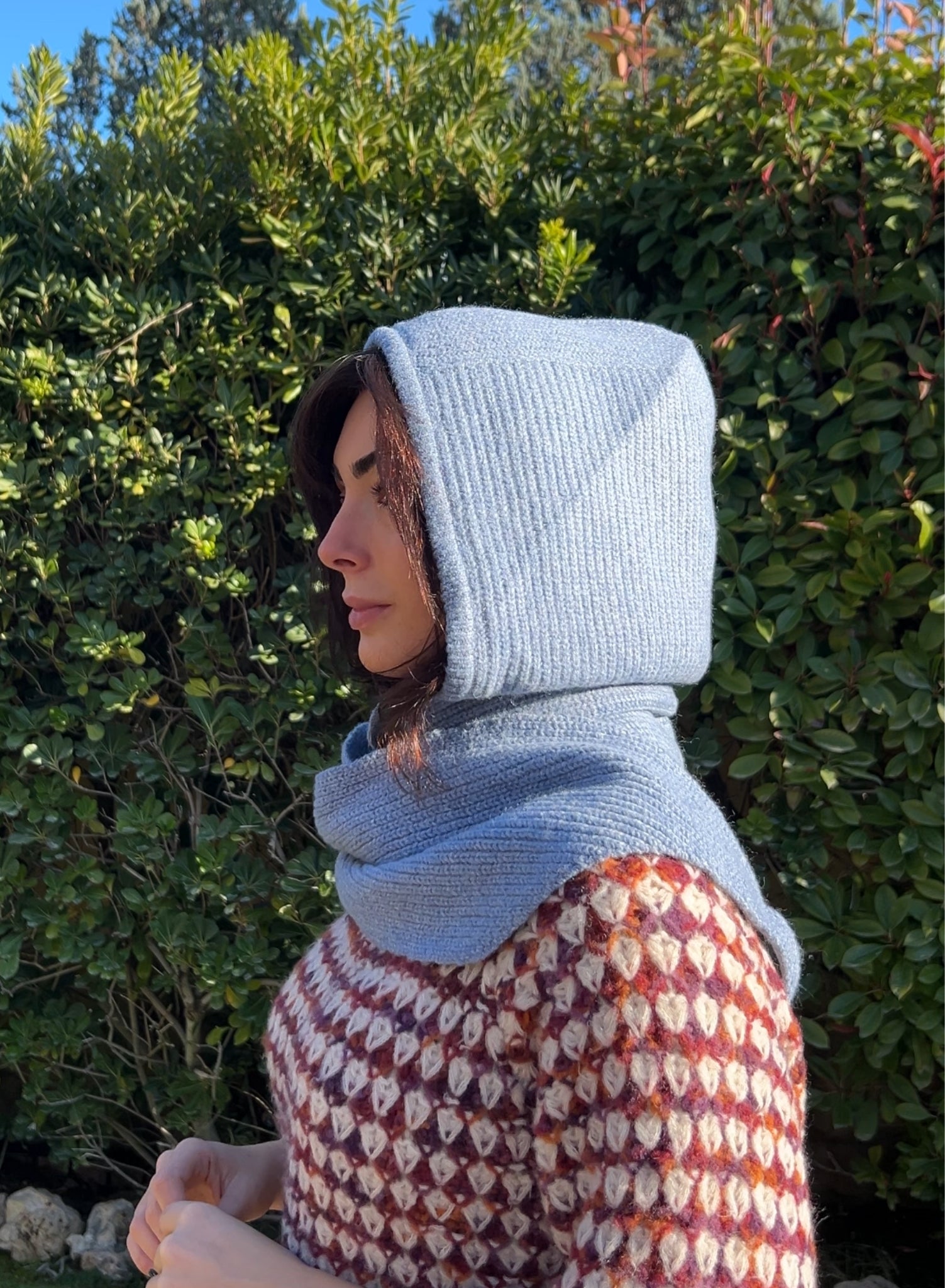 Capucha bufanda azul