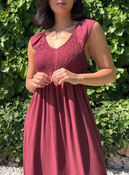Vestido zarela granate