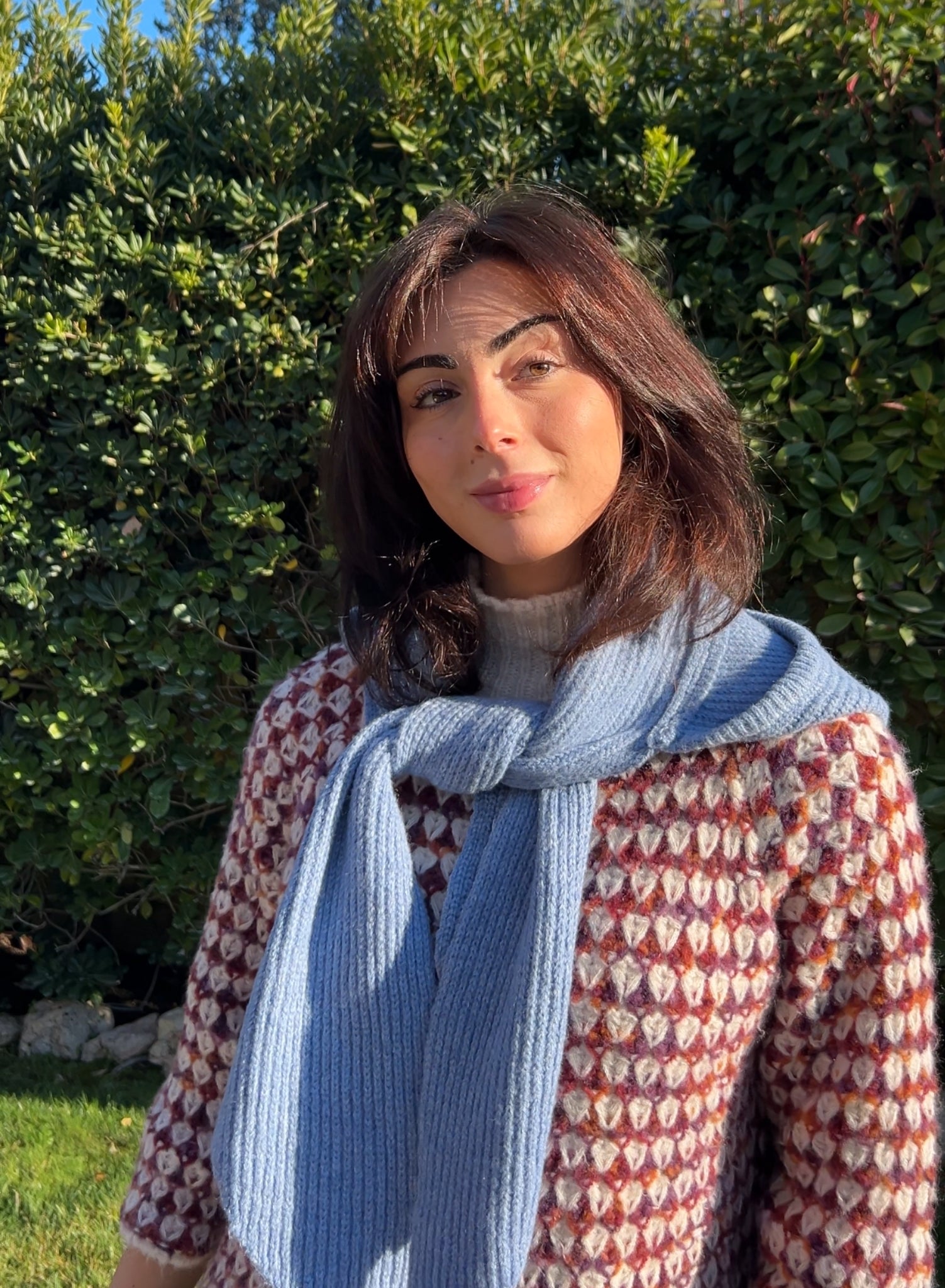 Capucha bufanda azul